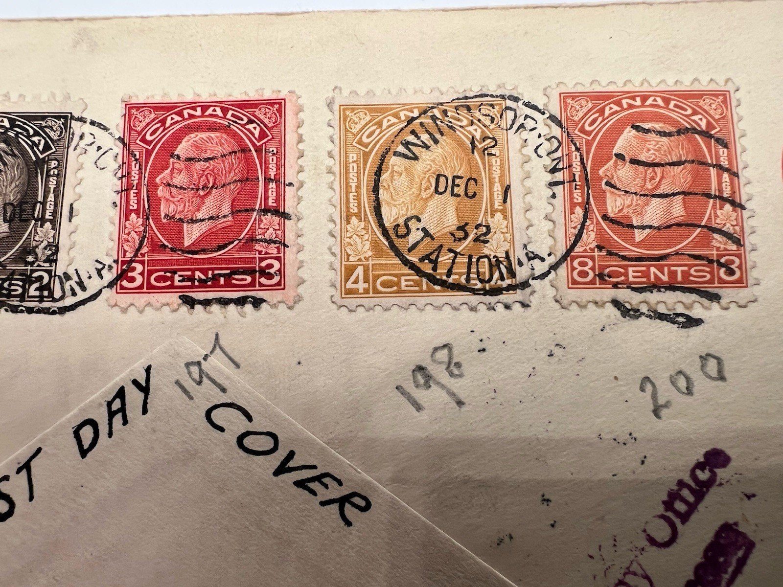 1932 Canada King George V Medallion First Day Cover Windsor Ontario # 1266 photo 5