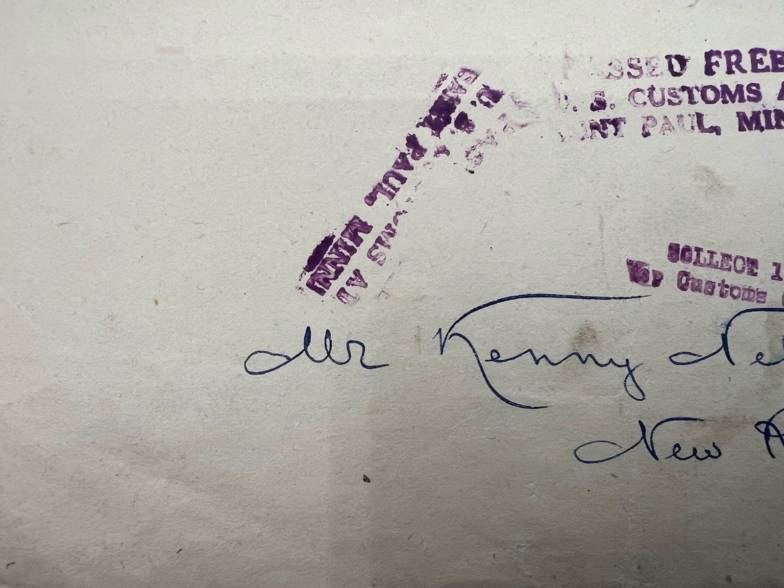 1948 Ireland to Minnesota U.S. Customs 10c Collect Mixed Franking Cover # 1268 photo 4