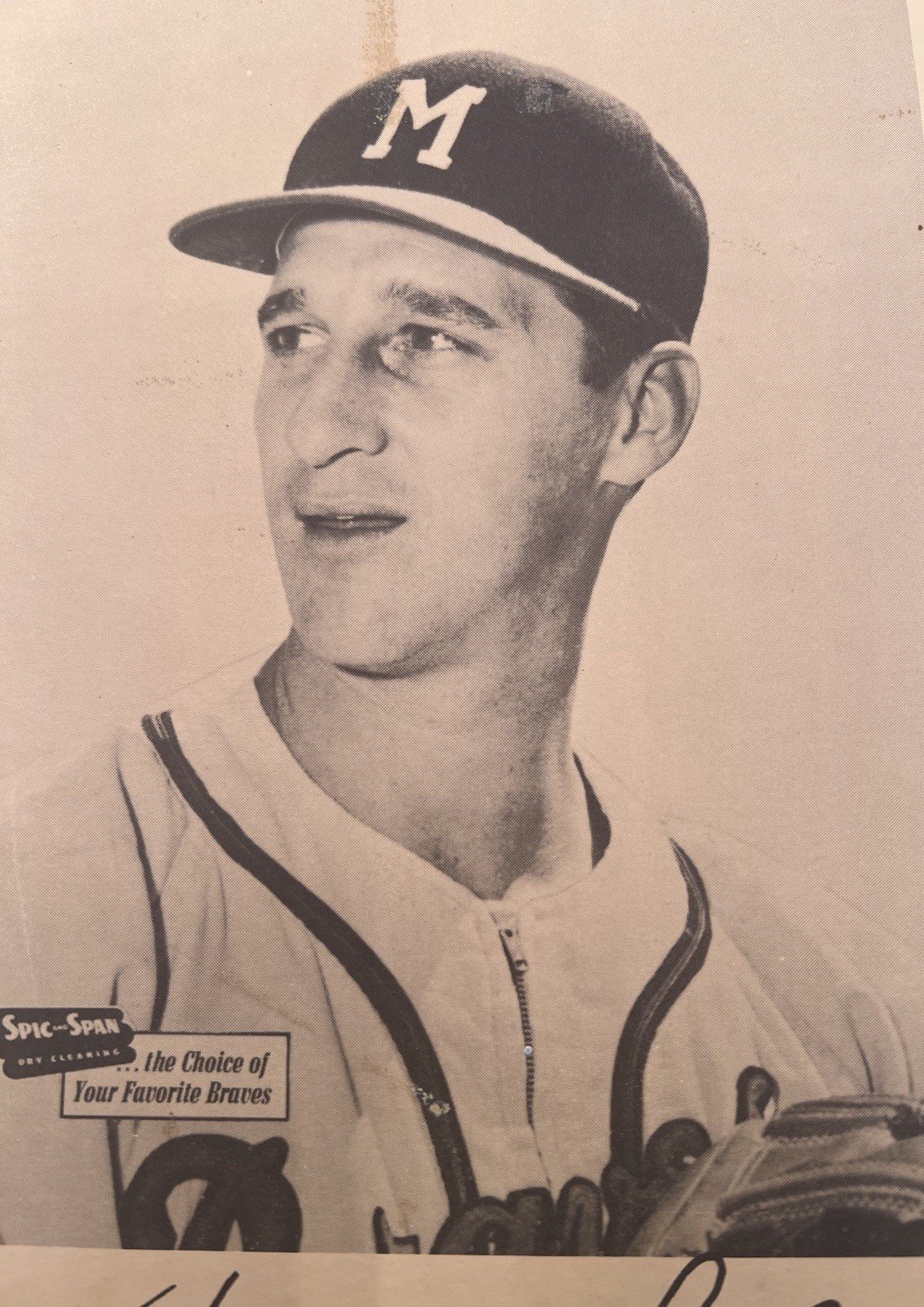 1953-57 Spic & Span Warren Spahn Milwaukee Braves 7x10 Baseball Premium # 1269 photo 3