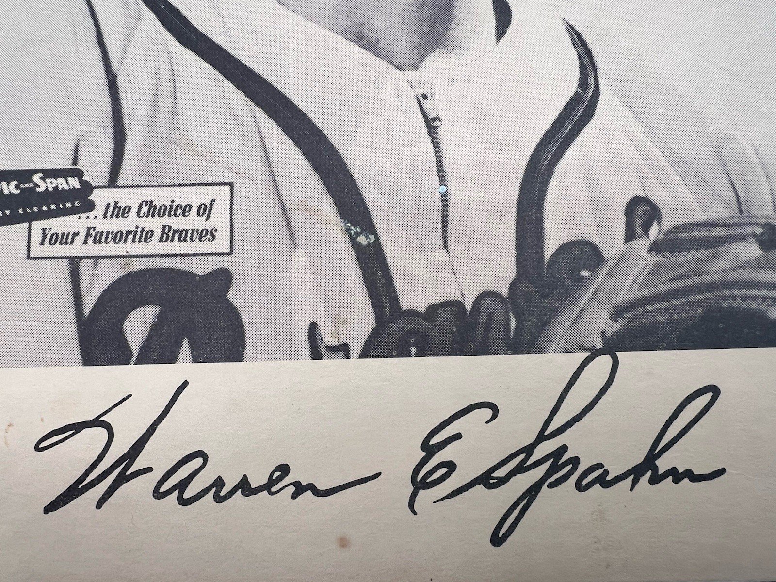 1953-57 Spic & Span Warren Spahn Milwaukee Braves 7x10 Baseball Premium # 1269 photo 4