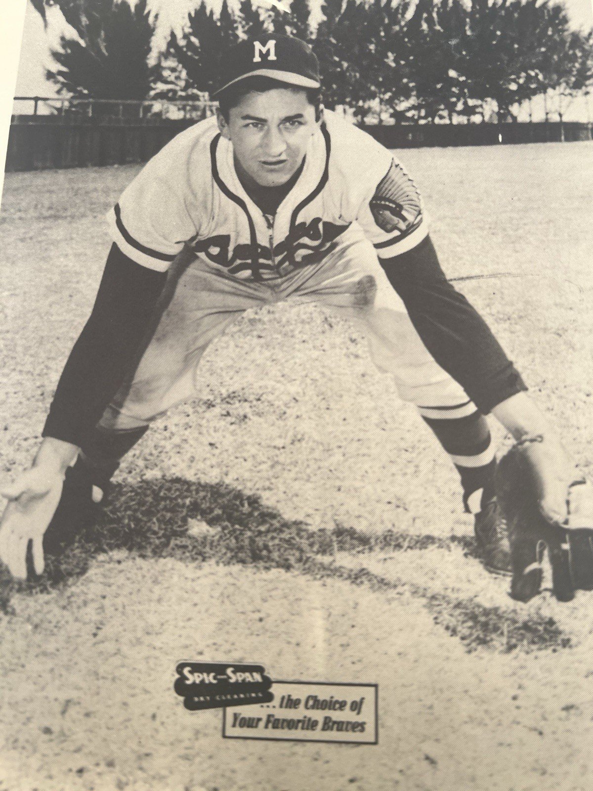1953-57 Spic & Span Johnny Logan Milwaukee Braves 7x10 Baseball Premium # 1271 photo 2