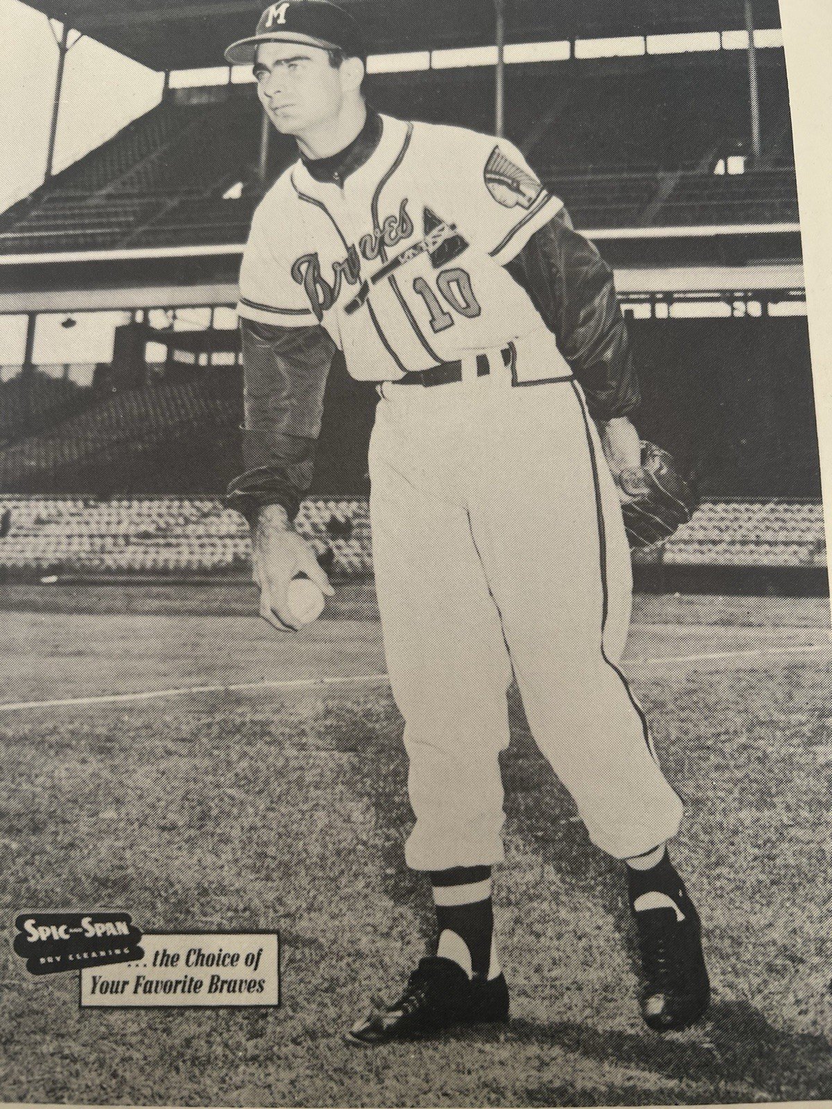 1953-57 Spic And Span Robert Buhl Milwaukee Braves 7 x 10 Photo # 1272 photo 2
