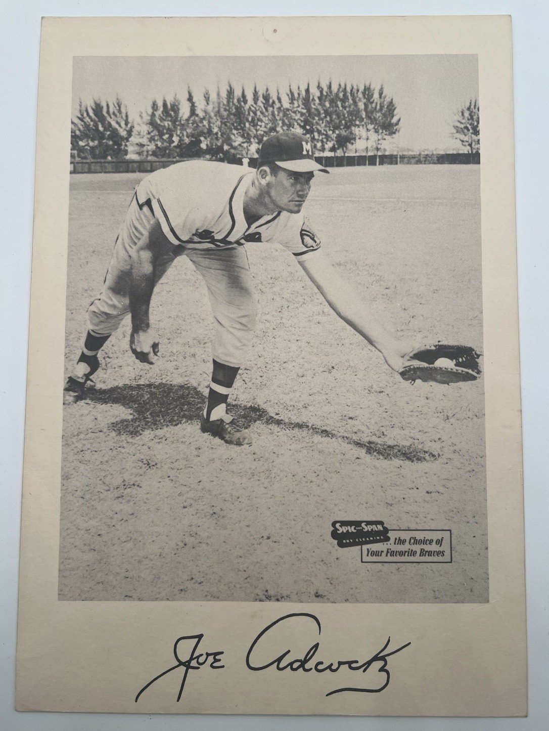 1950s Joe Adcock Milwaukee Braves Spic & Span 7x10 Baseball Photo # 1274