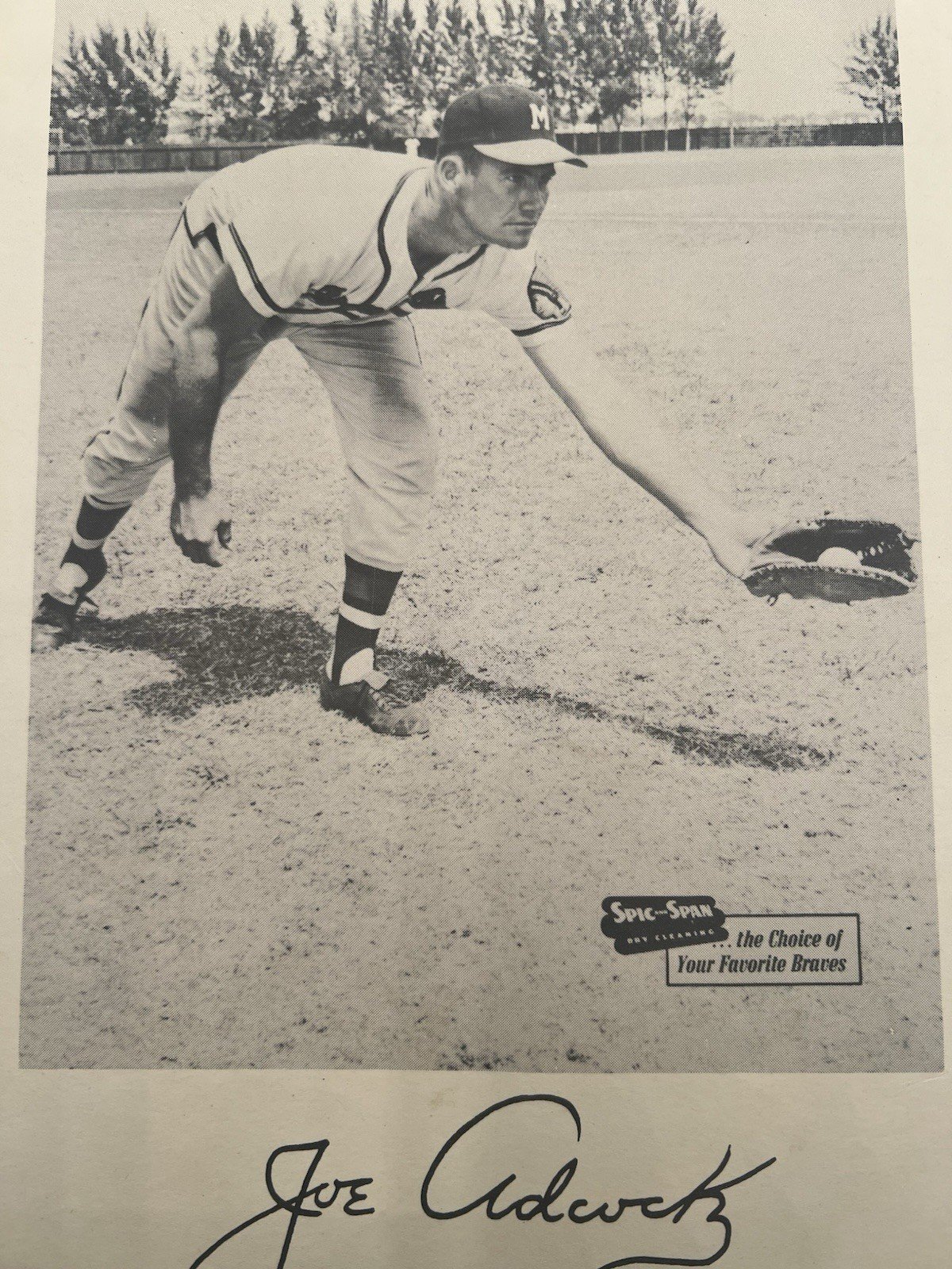 1950s Joe Adcock Milwaukee Braves Spic & Span 7x10 Baseball Photo # 1274 photo 2