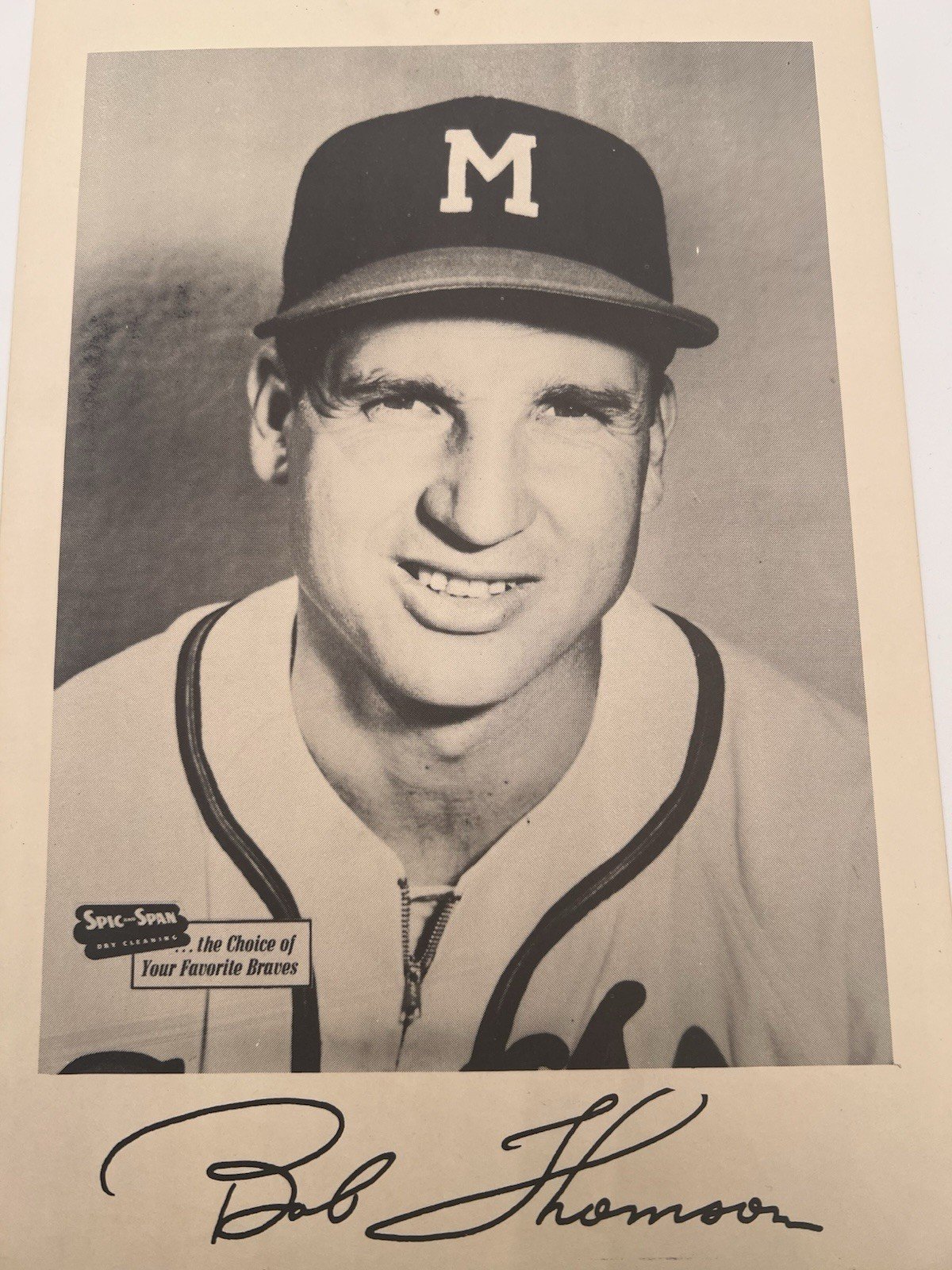 1950s Milwaukee Braves Baseball Warren E. Spahn 7 x10 Spic & Span Photo # 1276 photo 3