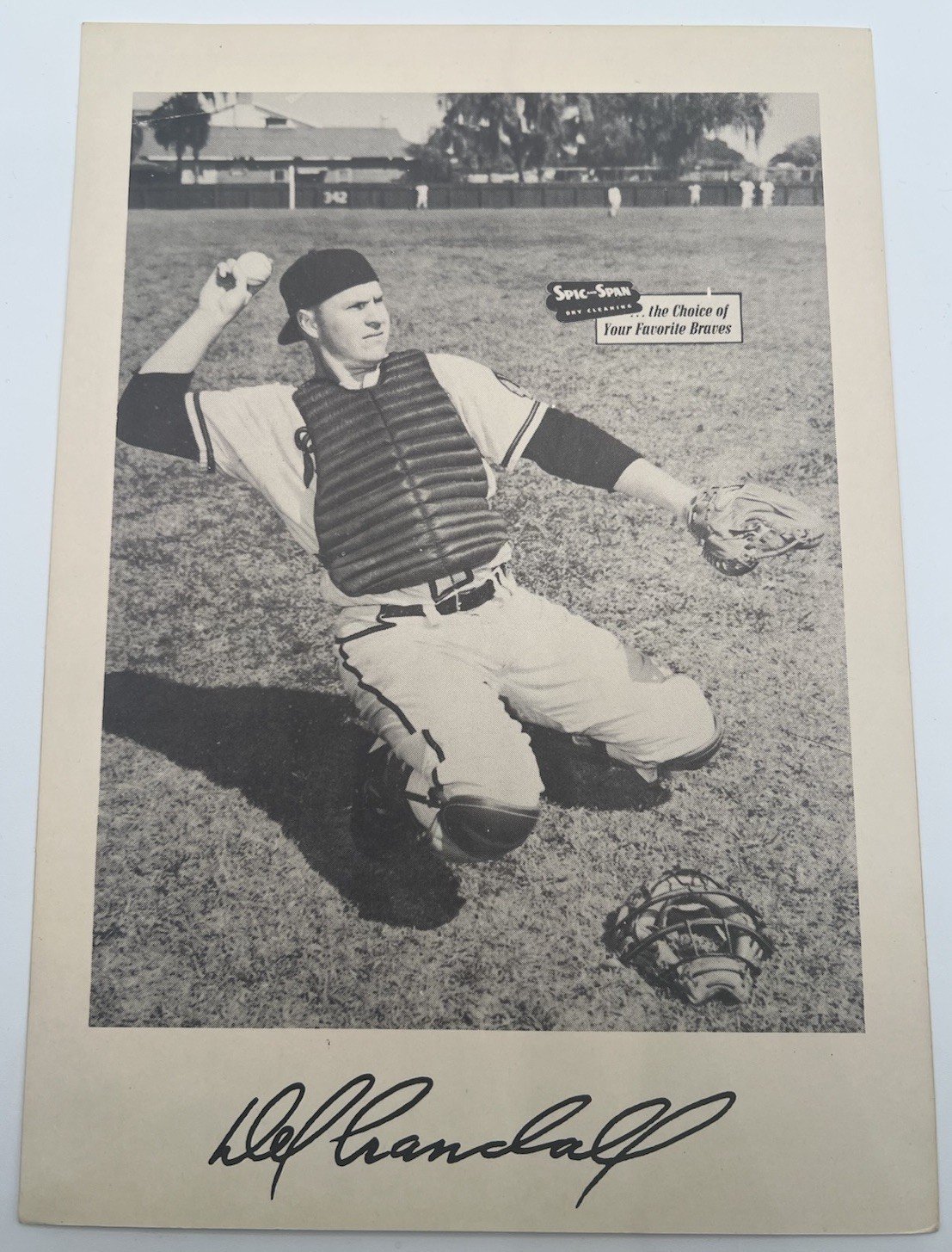 1950s Del Crandall Milwaukee Braves Spic & Span 7x10 Baseball Photo # 1277