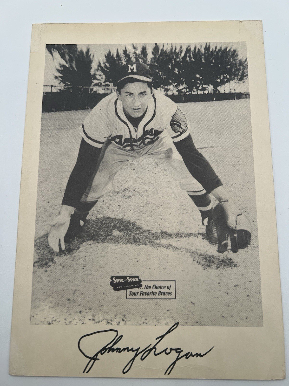 1950s Johnny Logan Milwaukee Braves Spic & Span 7x10 Baseball Photo # 1279