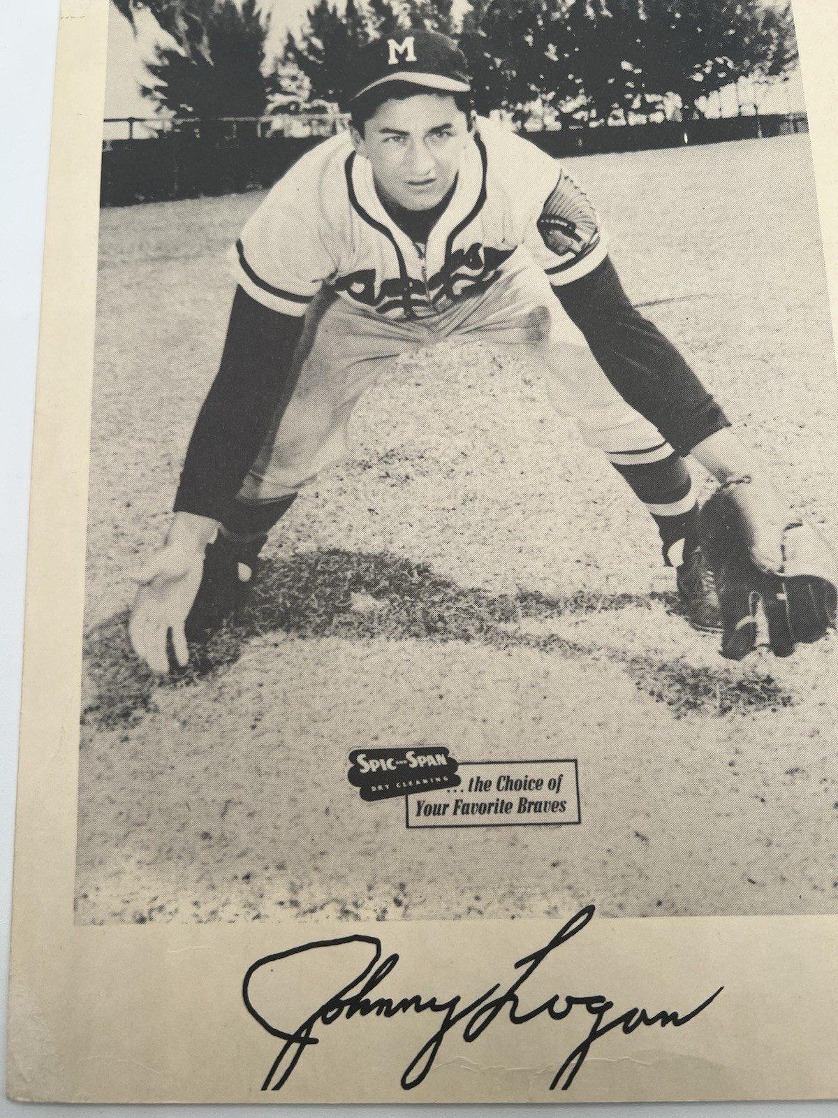 1950s Johnny Logan Milwaukee Braves Spic & Span 7x10 Baseball Photo # 1279 photo 2