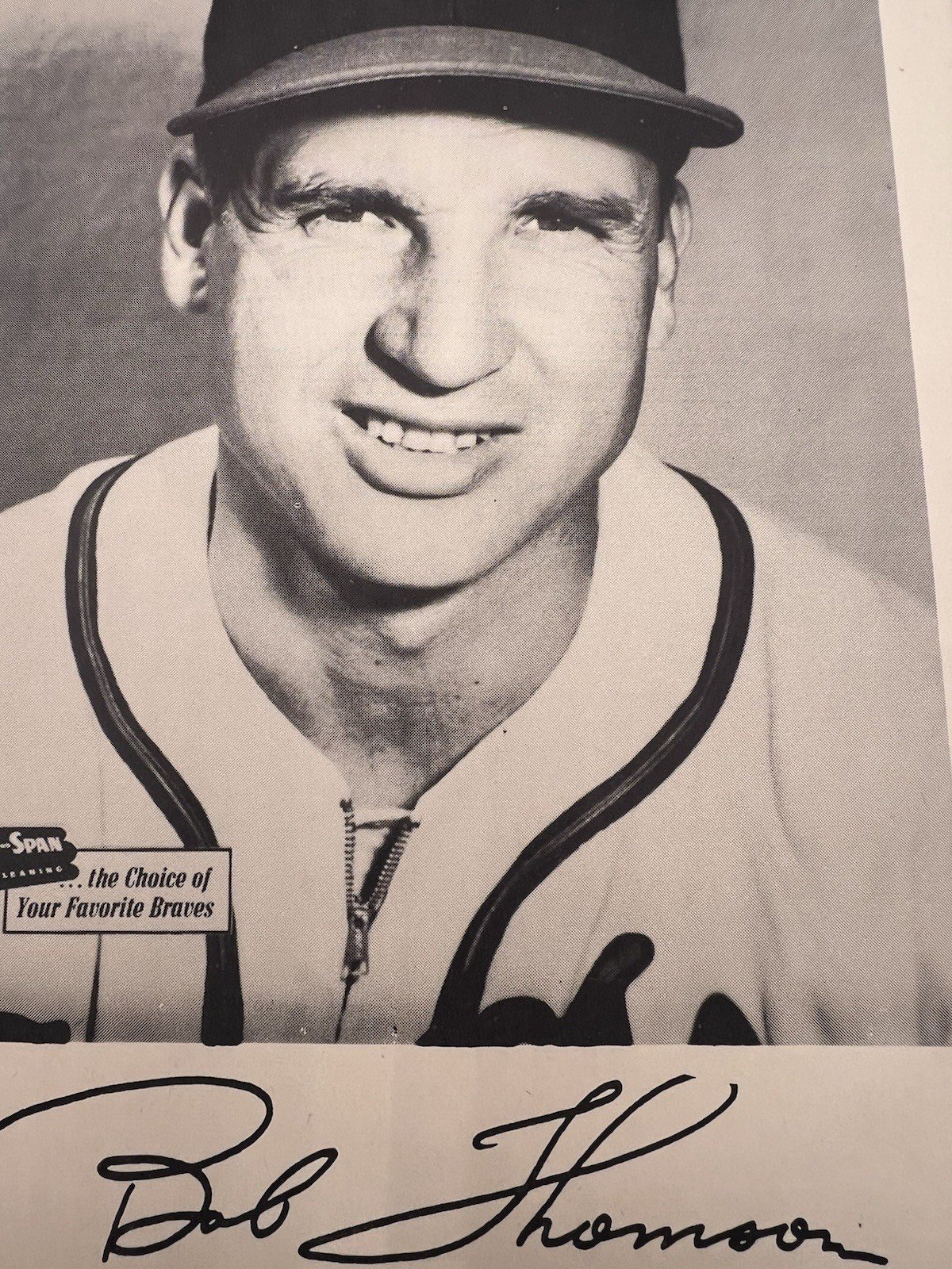 1950s Bob Thomson Milwaukee Braves Spic & Span 7x10 Baseball Photo # 1280 photo 5