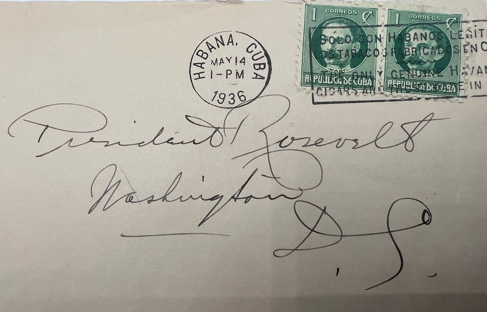 Franklin D Roosevelt FDR Collection H.R. Harmer Authenticated Cuba Cover # 1282 photo 3