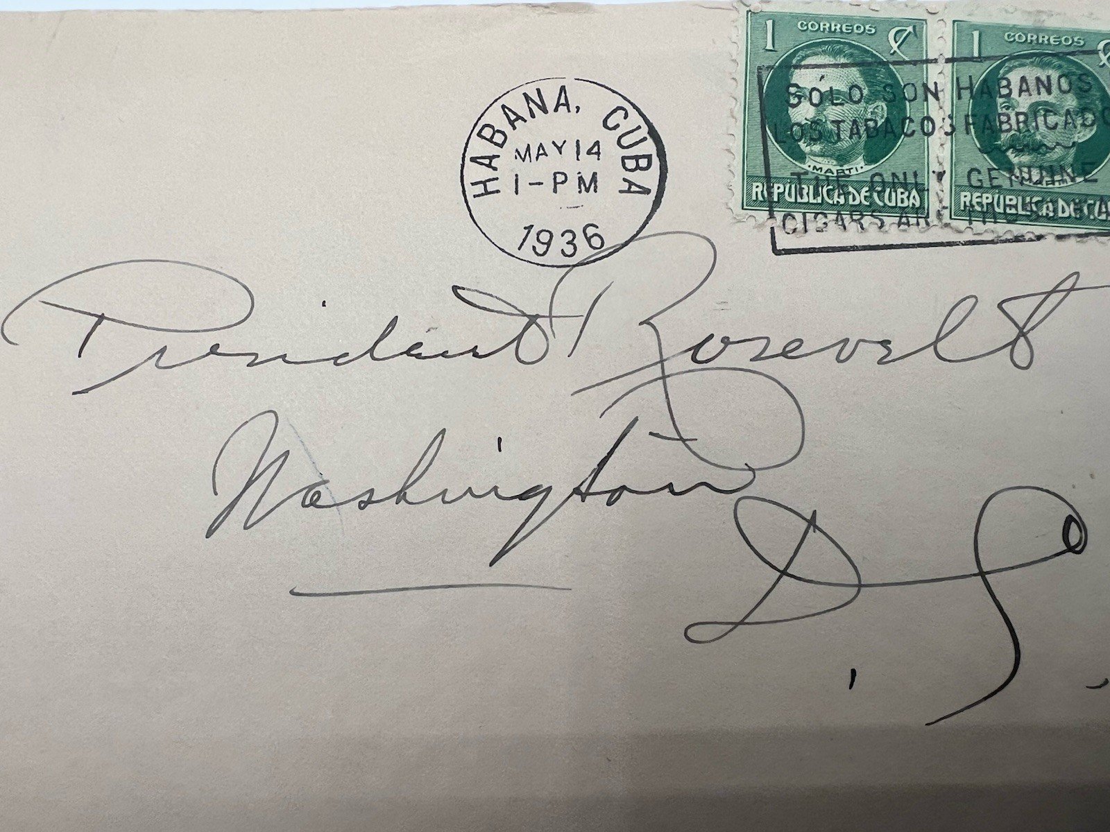 Franklin D Roosevelt FDR Collection H.R. Harmer Authenticated Cuba Cover # 1282 photo 5