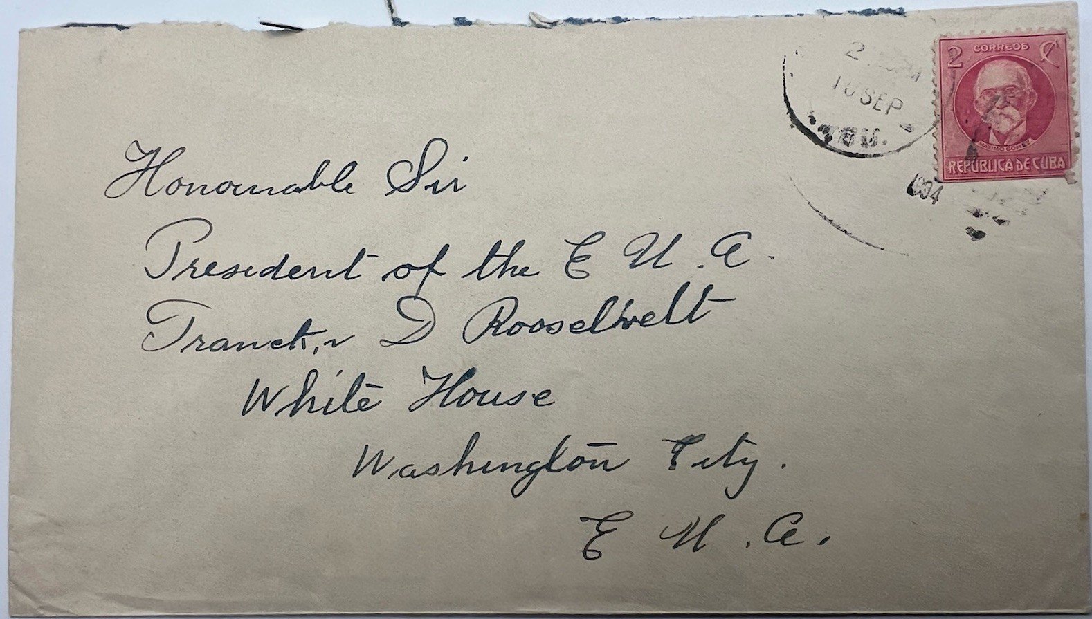 FDR Franklin D Roosevelt Cuba White House Cover H.R. Harmer Authenticated # 1283
