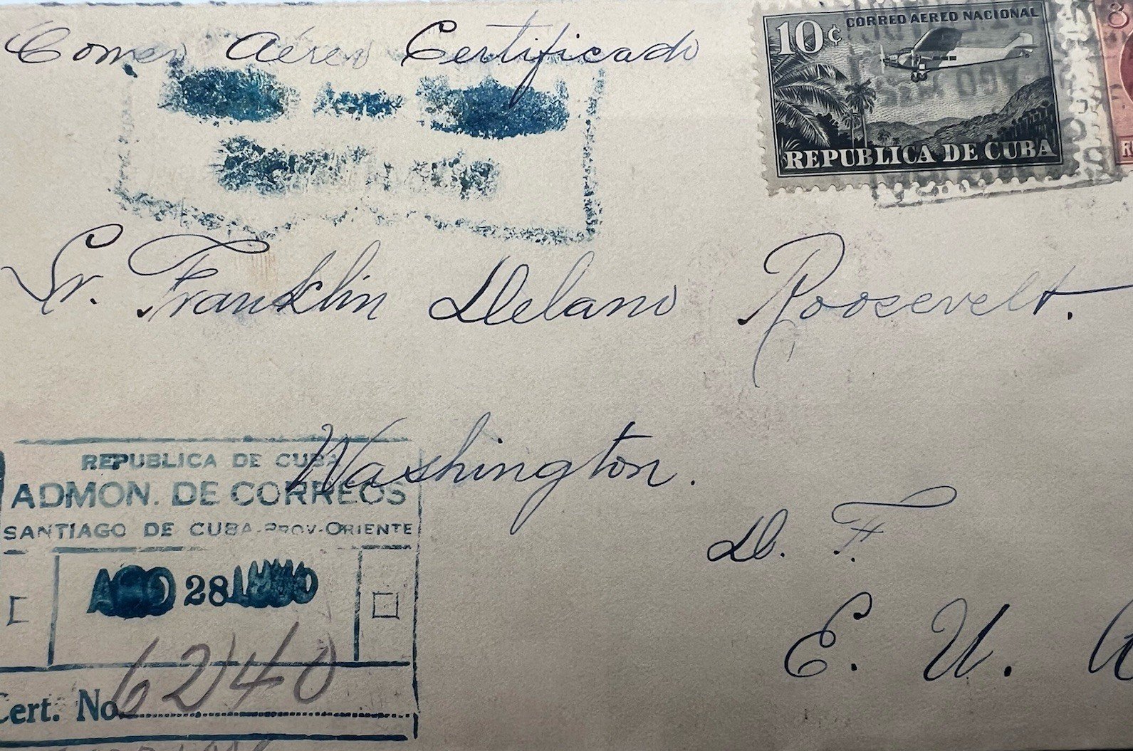1935 FDR Roosevelt Cuba Registered Airmail Cover H.R. Harmer Authenticated #1285 photo 3