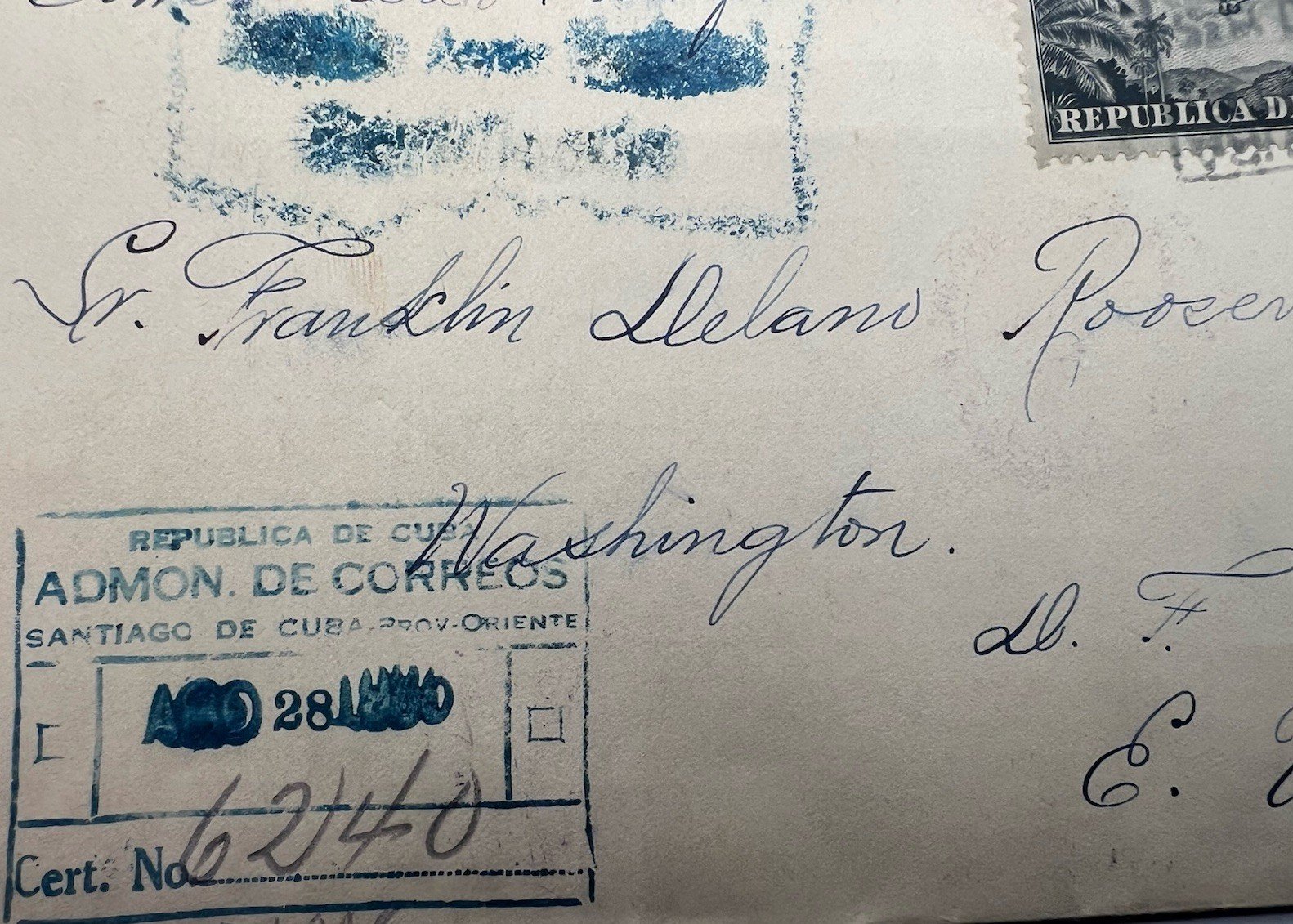 1935 FDR Roosevelt Cuba Registered Airmail Cover H.R. Harmer Authenticated #1285 photo 4