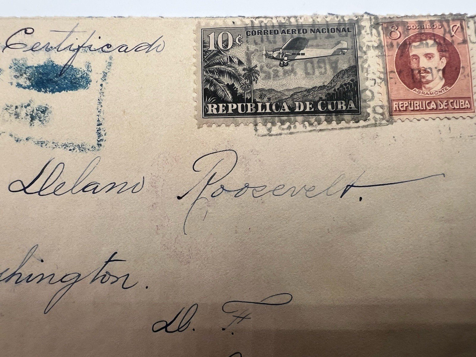 1935 FDR Roosevelt Cuba Registered Airmail Cover H.R. Harmer Authenticated #1285 photo 5