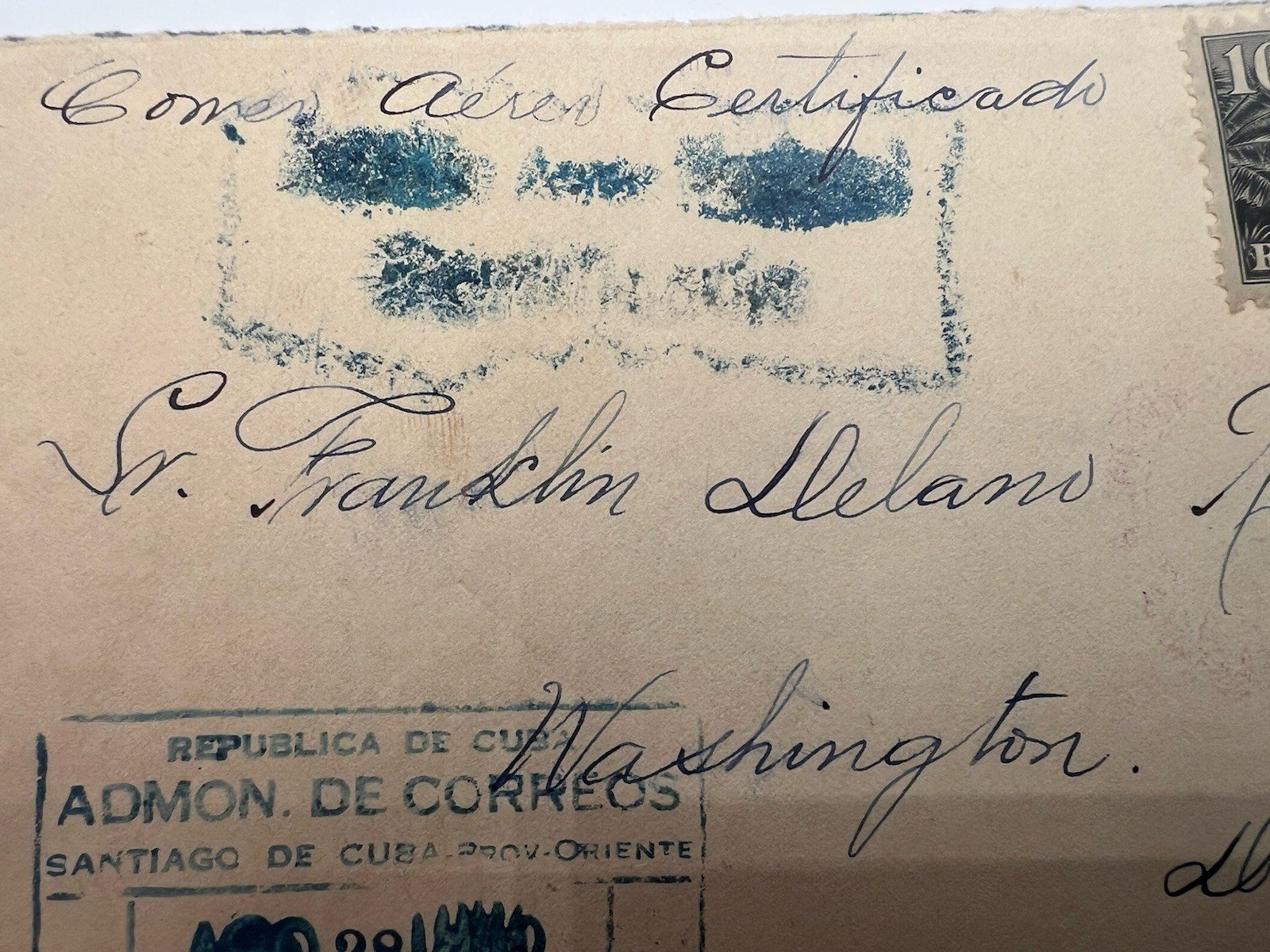 1935 FDR Roosevelt Cuba Registered Airmail Cover H.R. Harmer Authenticated #1285 photo 6