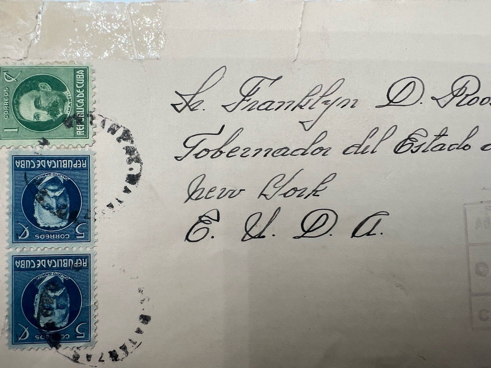 1933 FDR Roosevelt Personal Collection Cuba Registered Cover Harmer # 1286 photo 2