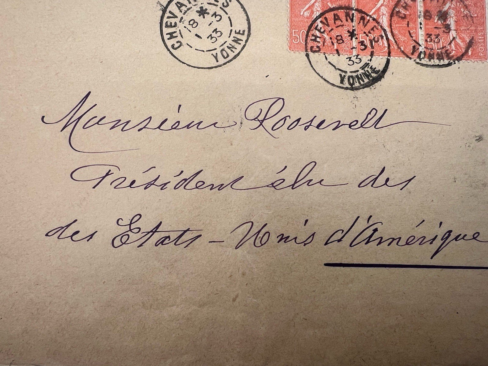 1933 FDR President-Elect Cover France to Roosevelt 3 Days Before Inaugural #1289 photo 3
