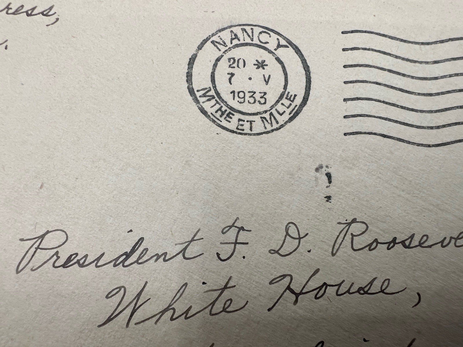 1933 France FDR White House Cover H.R. Harmer Roosevelt Collection # 1291 photo 3