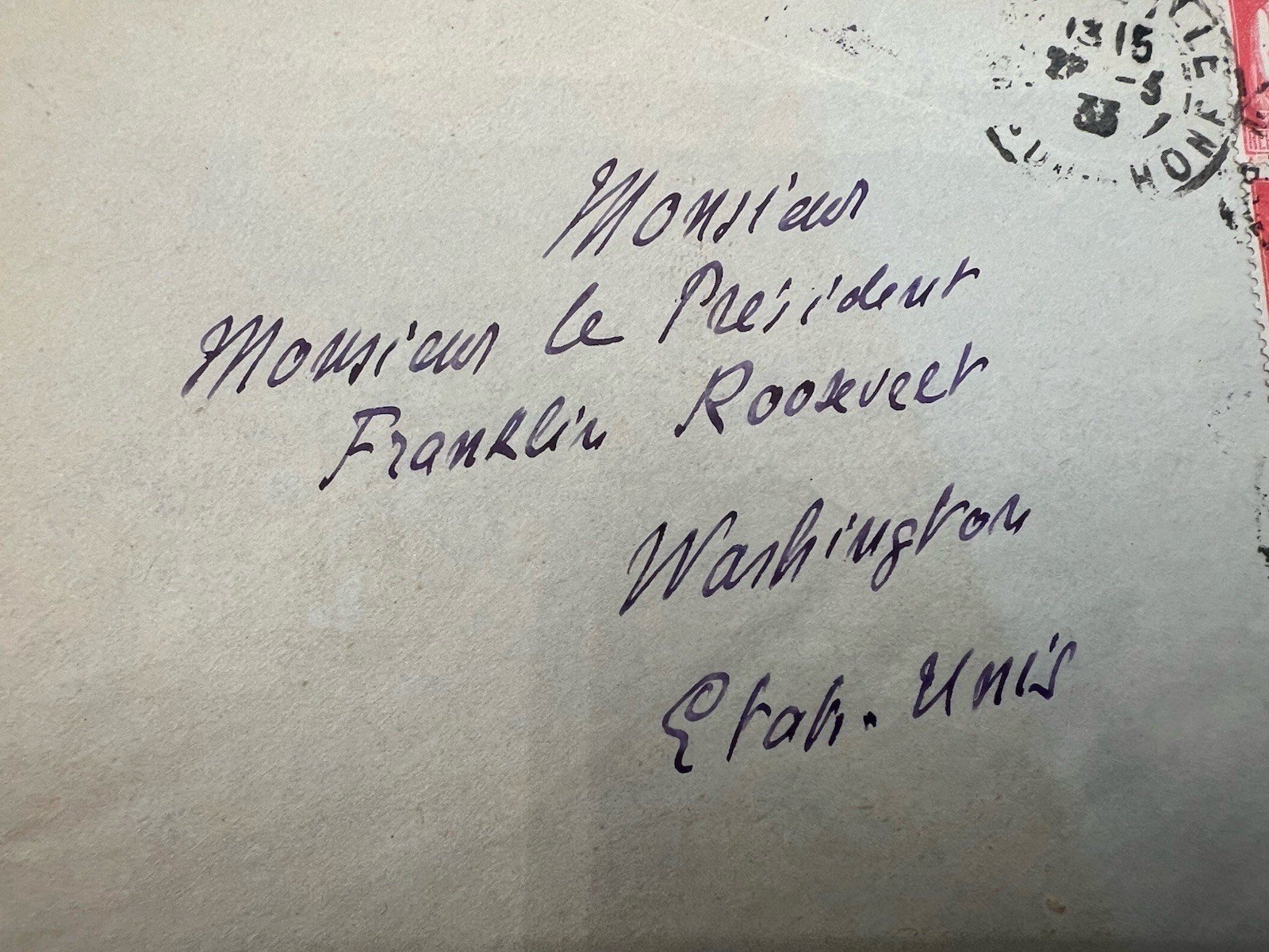 1933 France to FDR Roosevelt Cover H.R. Harmer Provenance 3 Stamps # 1293 photo 3