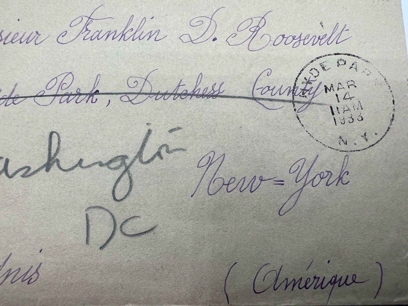 1933 FDR Franklin D Roosevelt French Airmail Cover H.R. Harmer Provenance #1295 photo 5