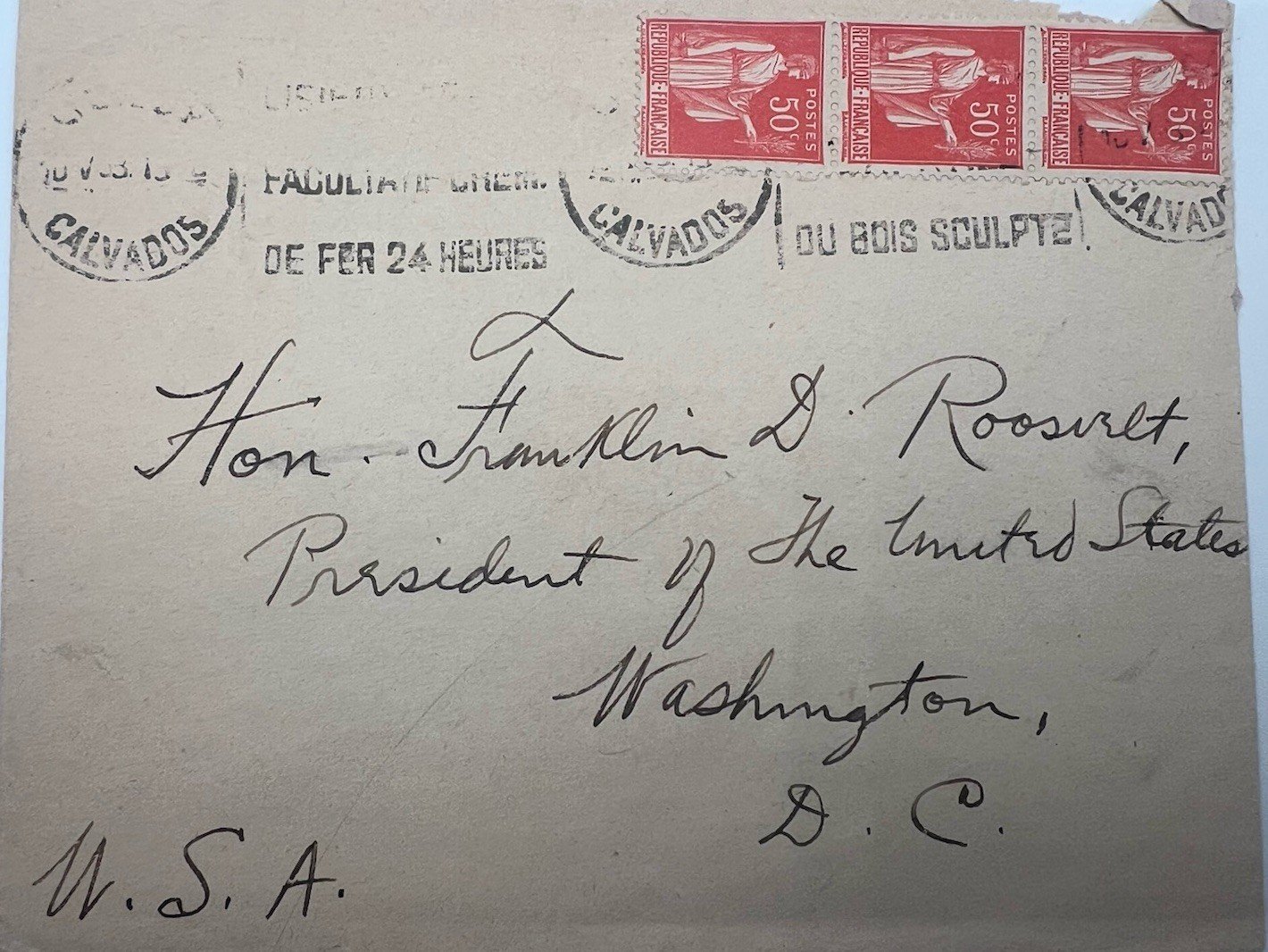 Franklin D Roosevelt FDR Collection French Cover H.R. Harmer Authenticated #1296