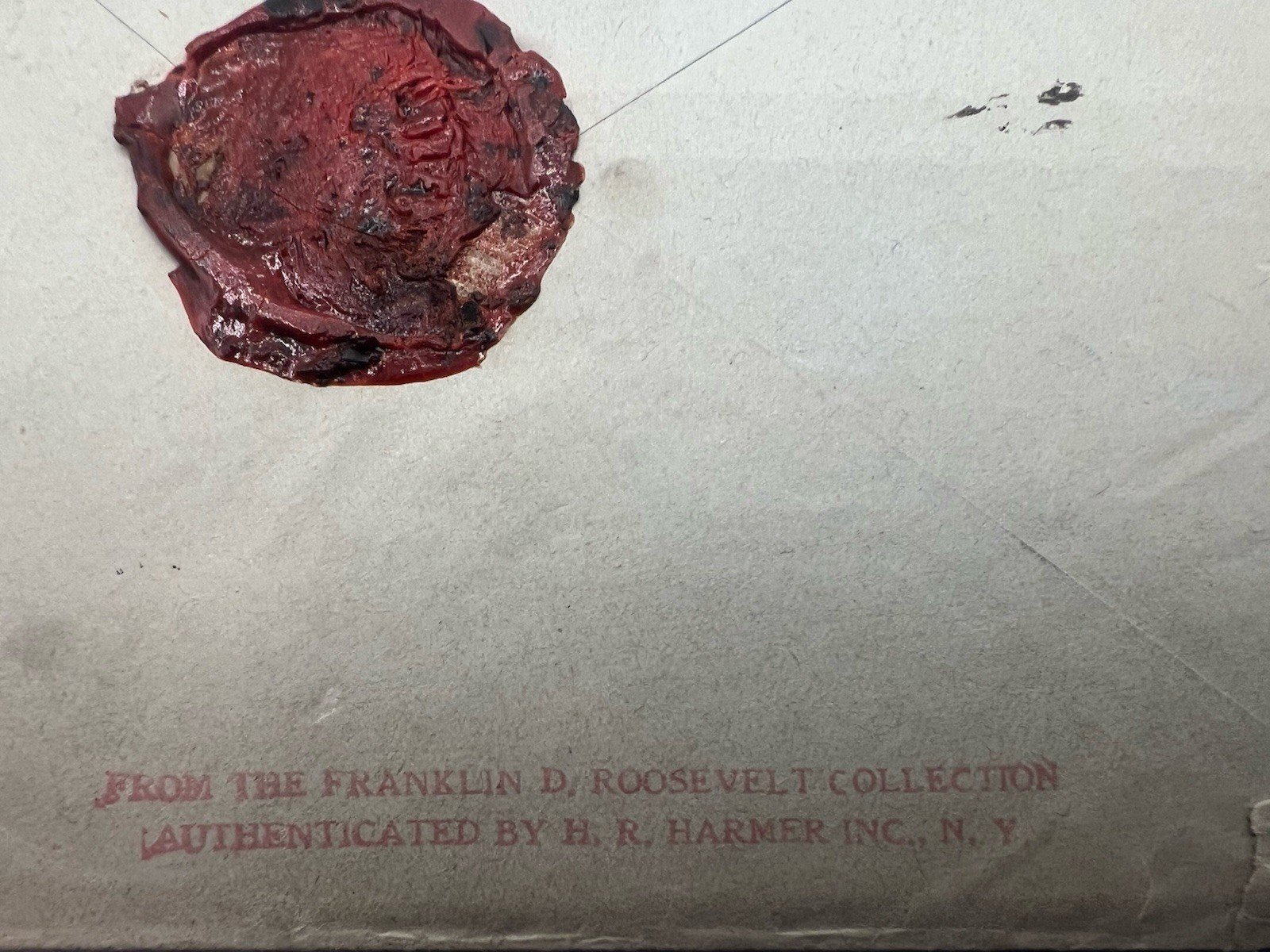 1933 FDR Franklin D Roosevelt French Cover Wax Seal H.R. Harmer Provenance #1297 photo 8