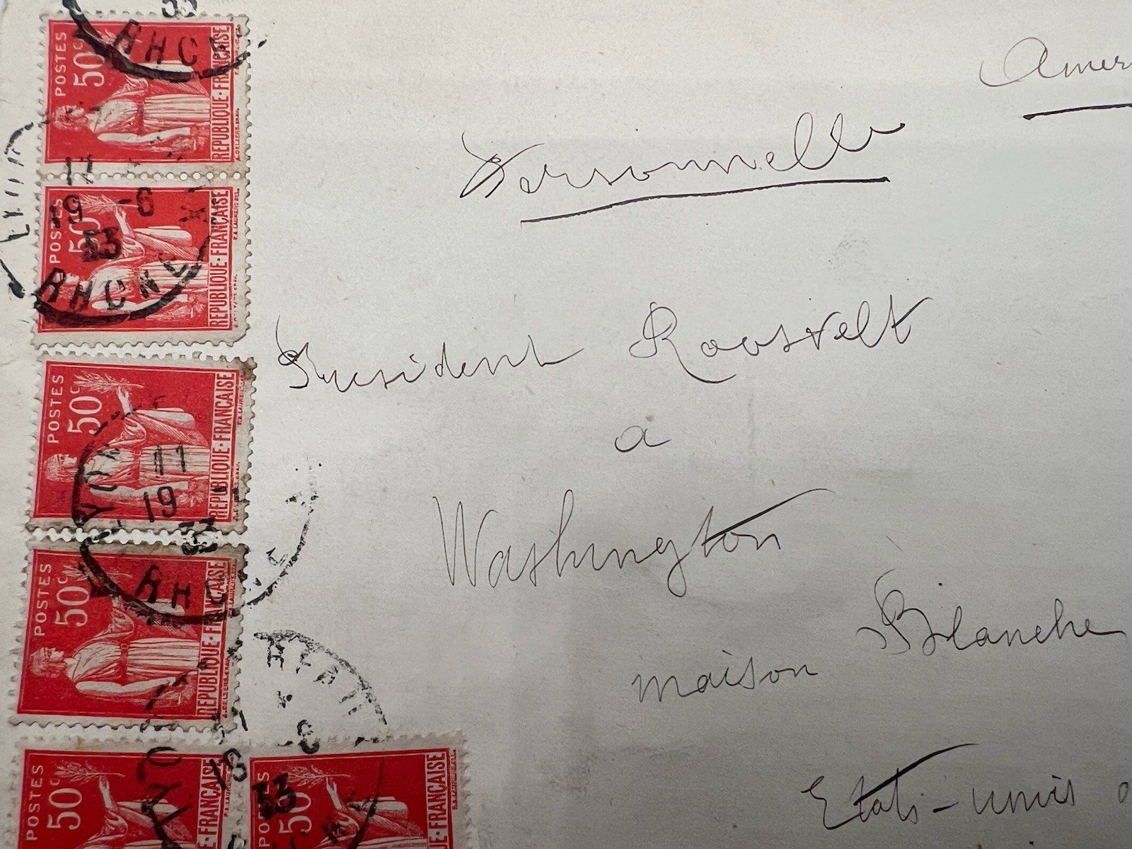 1933 FDR White House Personal Cover France Wax Seal Harmer Provenance # 1298 photo 3