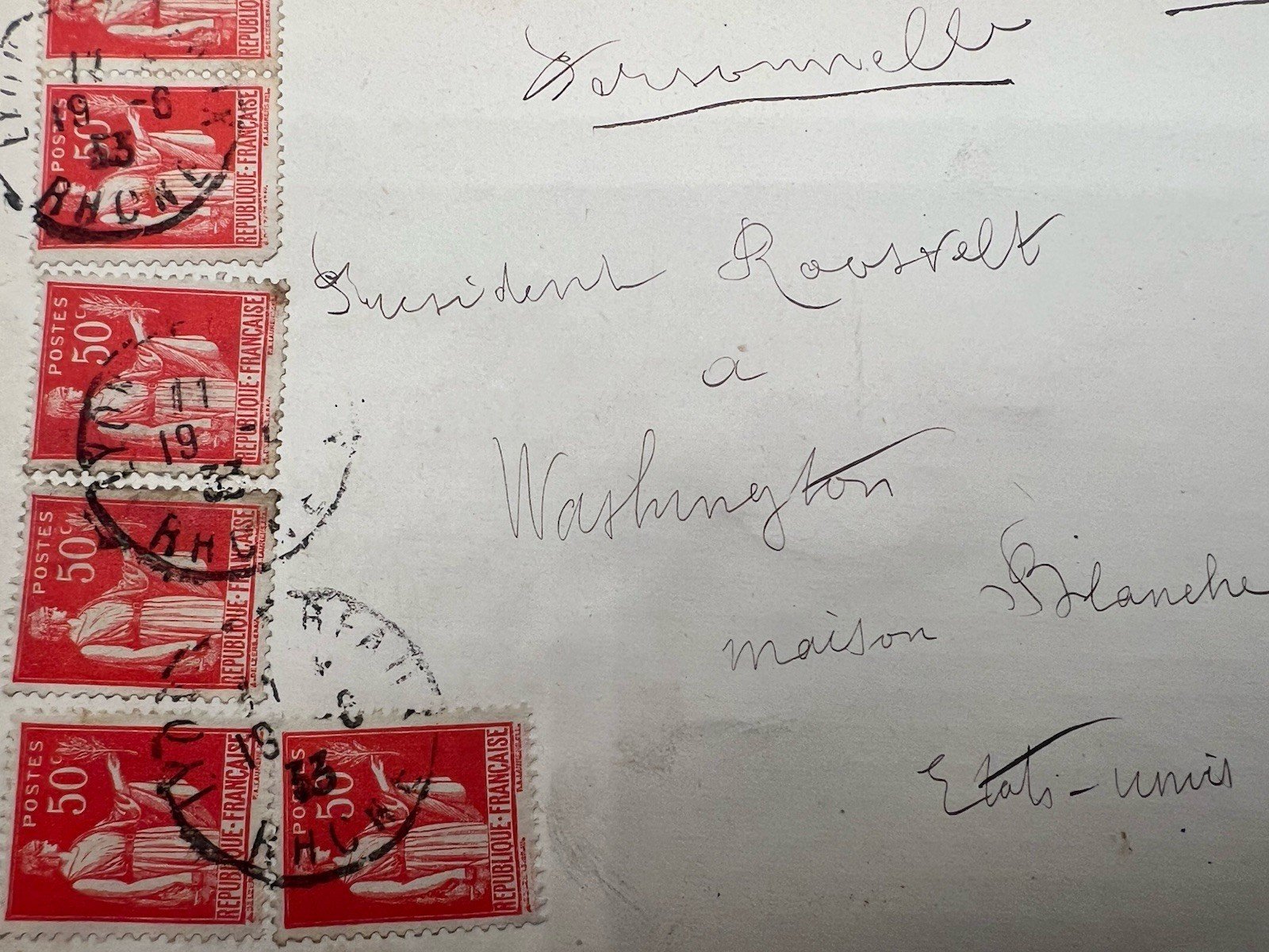 1933 FDR White House Personal Cover France Wax Seal Harmer Provenance # 1298 photo 4