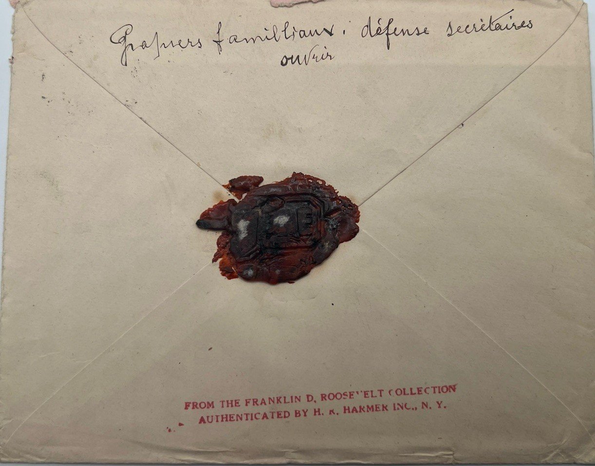 1933 FDR White House Personal Cover France Wax Seal Harmer Provenance # 1298 photo 8