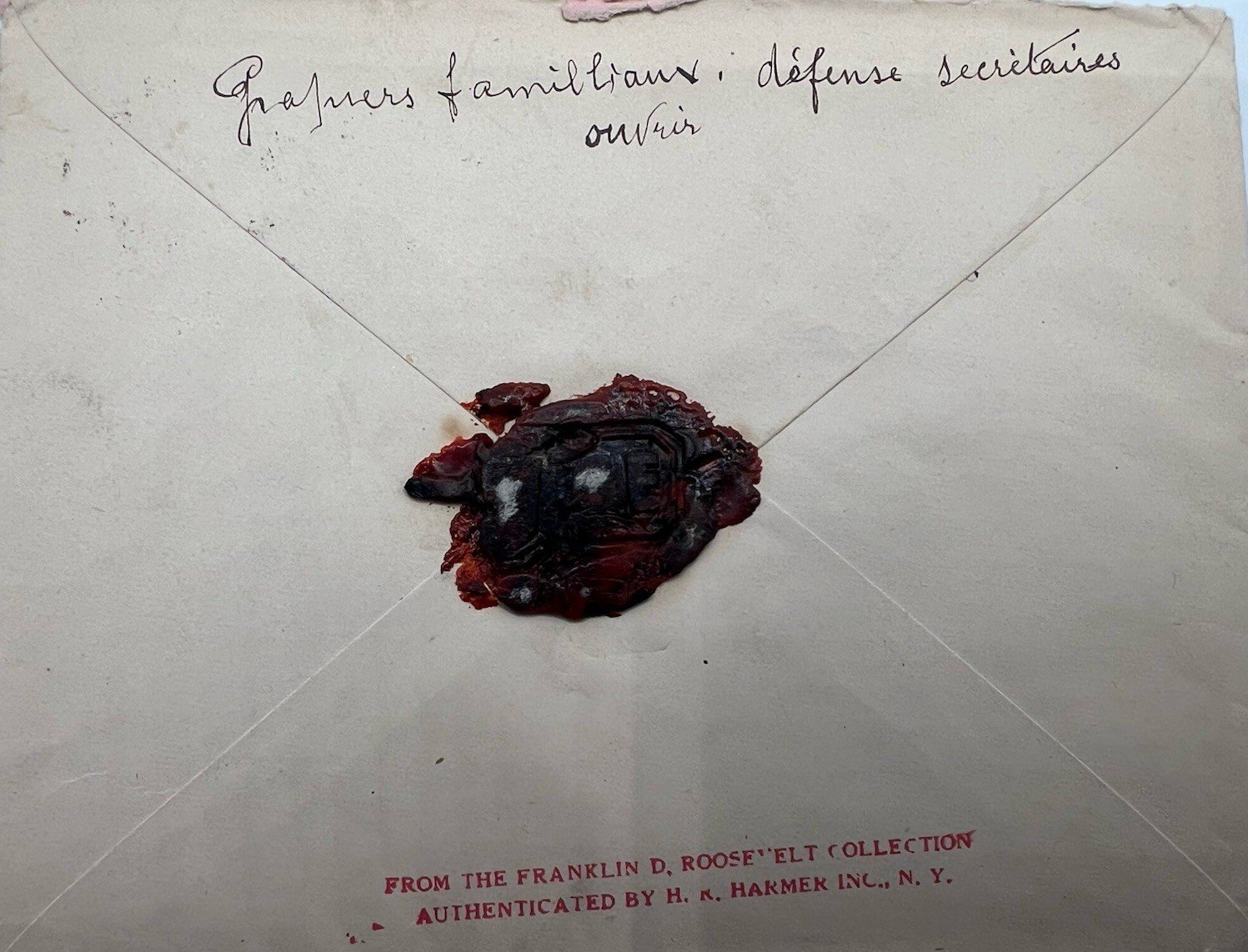 1933 FDR White House Personal Cover France Wax Seal Harmer Provenance # 1298 photo 9