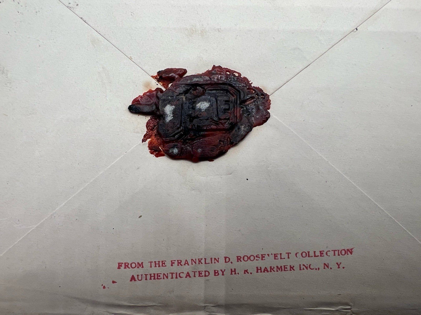 1933 FDR White House Personal Cover France Wax Seal Harmer Provenance # 1298 photo 10
