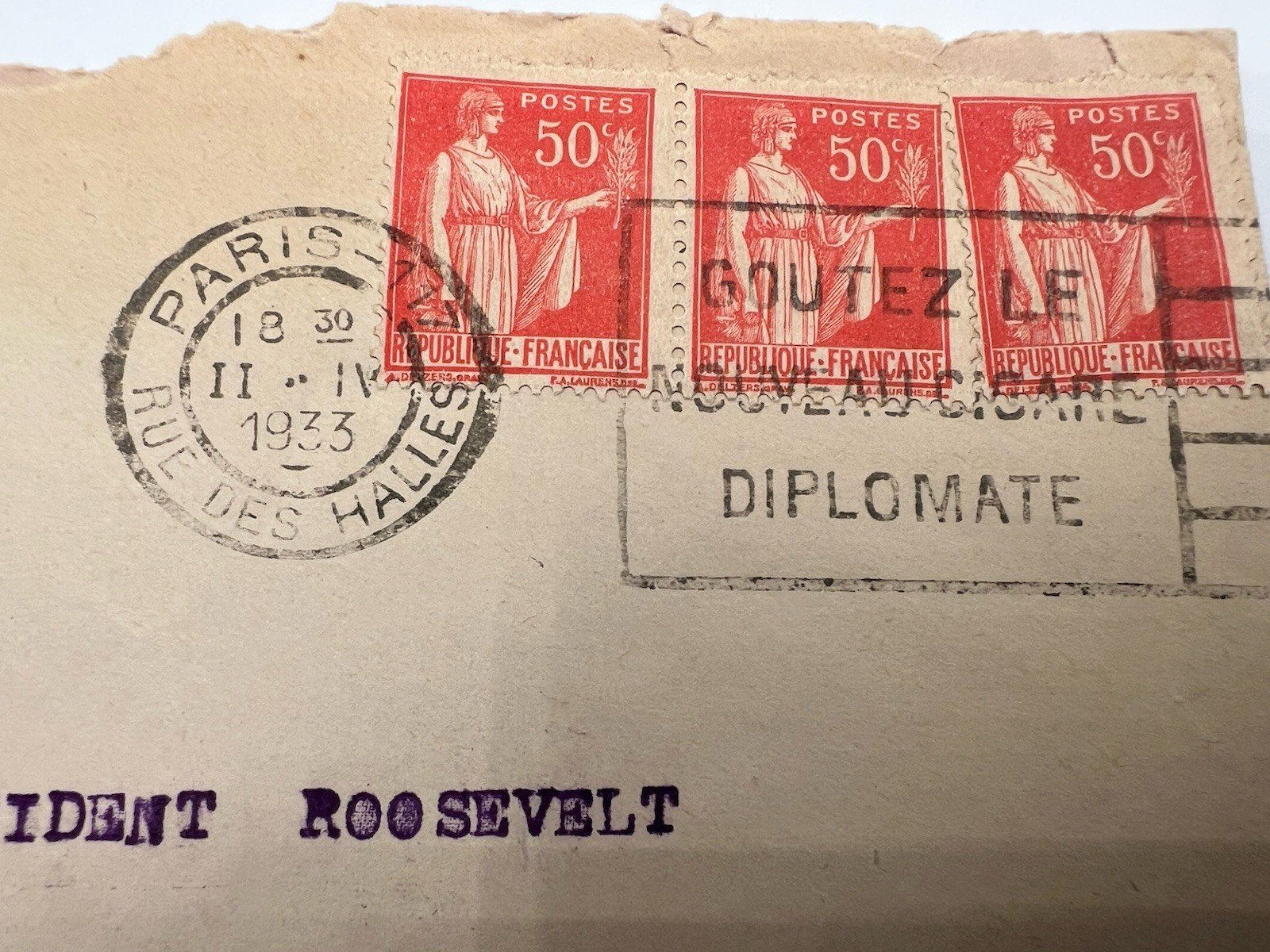 1933 FDR Roosevelt Dictator of Peace Armistice Day Cover H.R. Harmer # 1301 photo 4