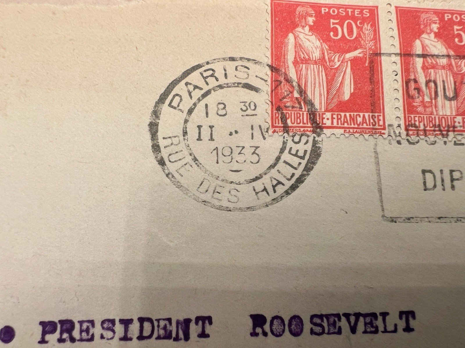 1933 FDR Roosevelt Dictator of Peace Armistice Day Cover H.R. Harmer # 1301 photo 5