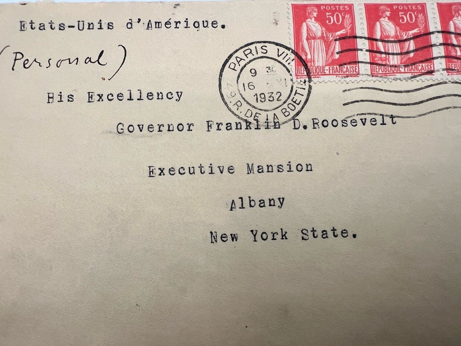 1932 FDR Roosevelt Presidential Campaign Personal Cover H.R. Harmer # 1302 photo 2