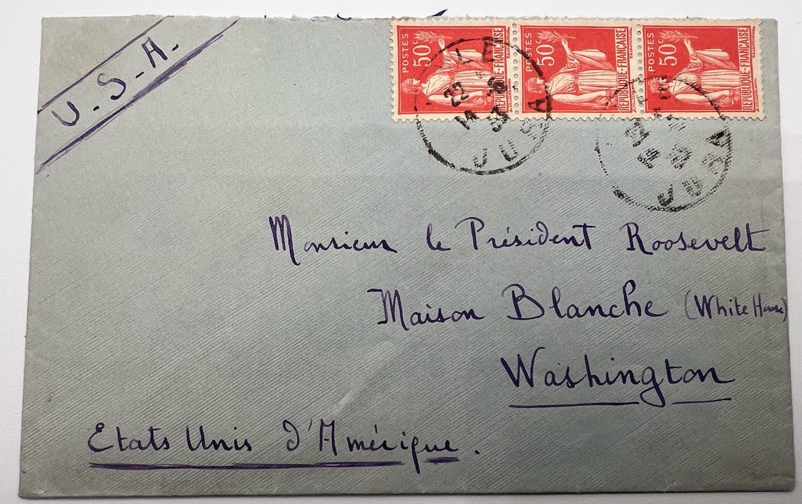FDR Roosevelt White House France Cover H.R. Harmer Collection Provenance # 1303