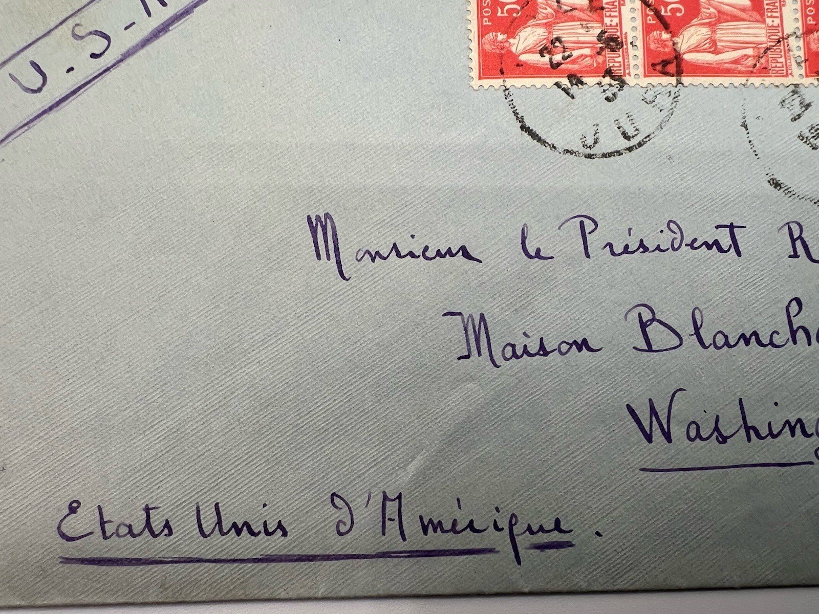 FDR Roosevelt White House France Cover H.R. Harmer Collection Provenance # 1303 photo 3
