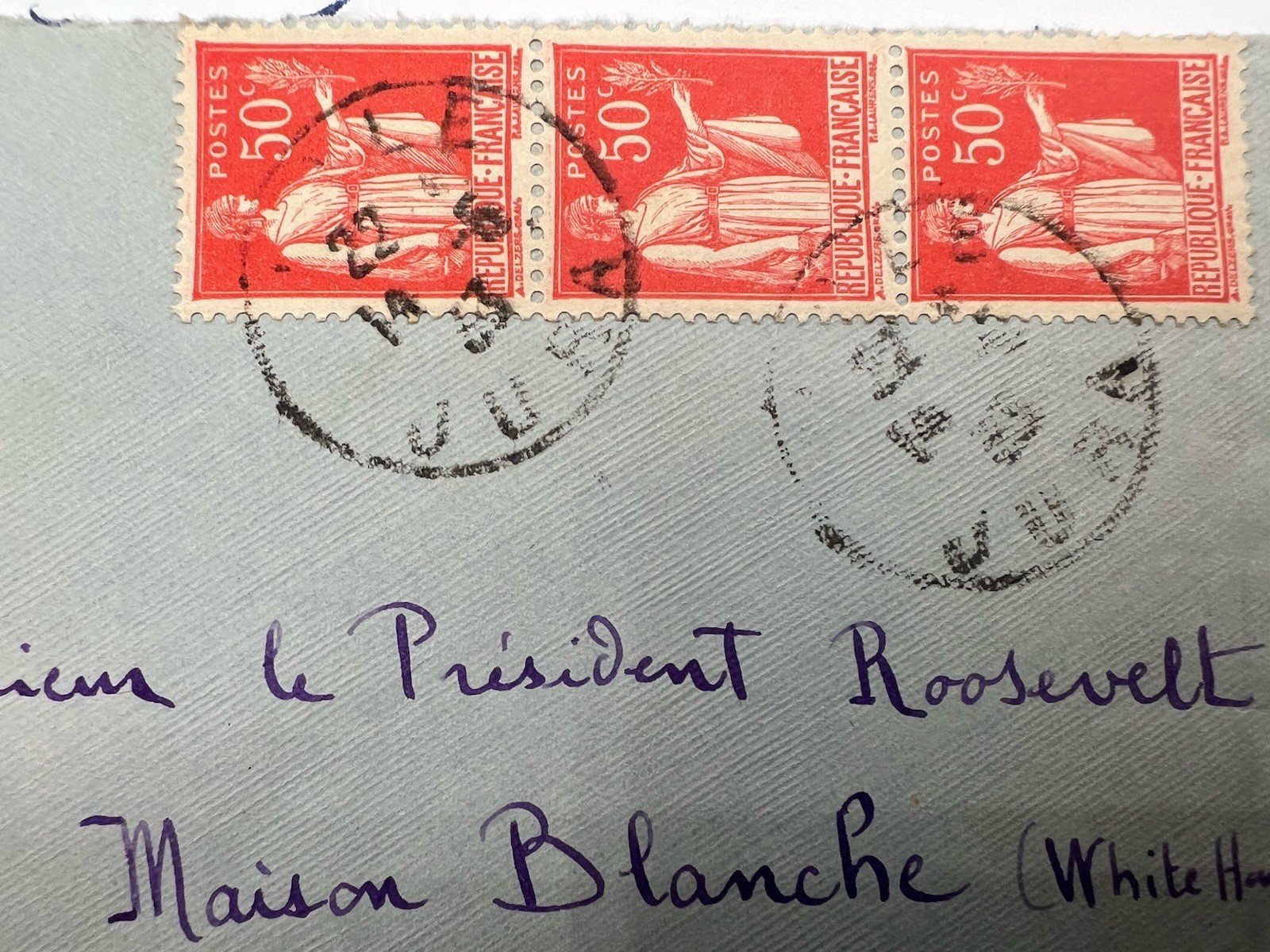 FDR Roosevelt White House France Cover H.R. Harmer Collection Provenance # 1303 photo 4