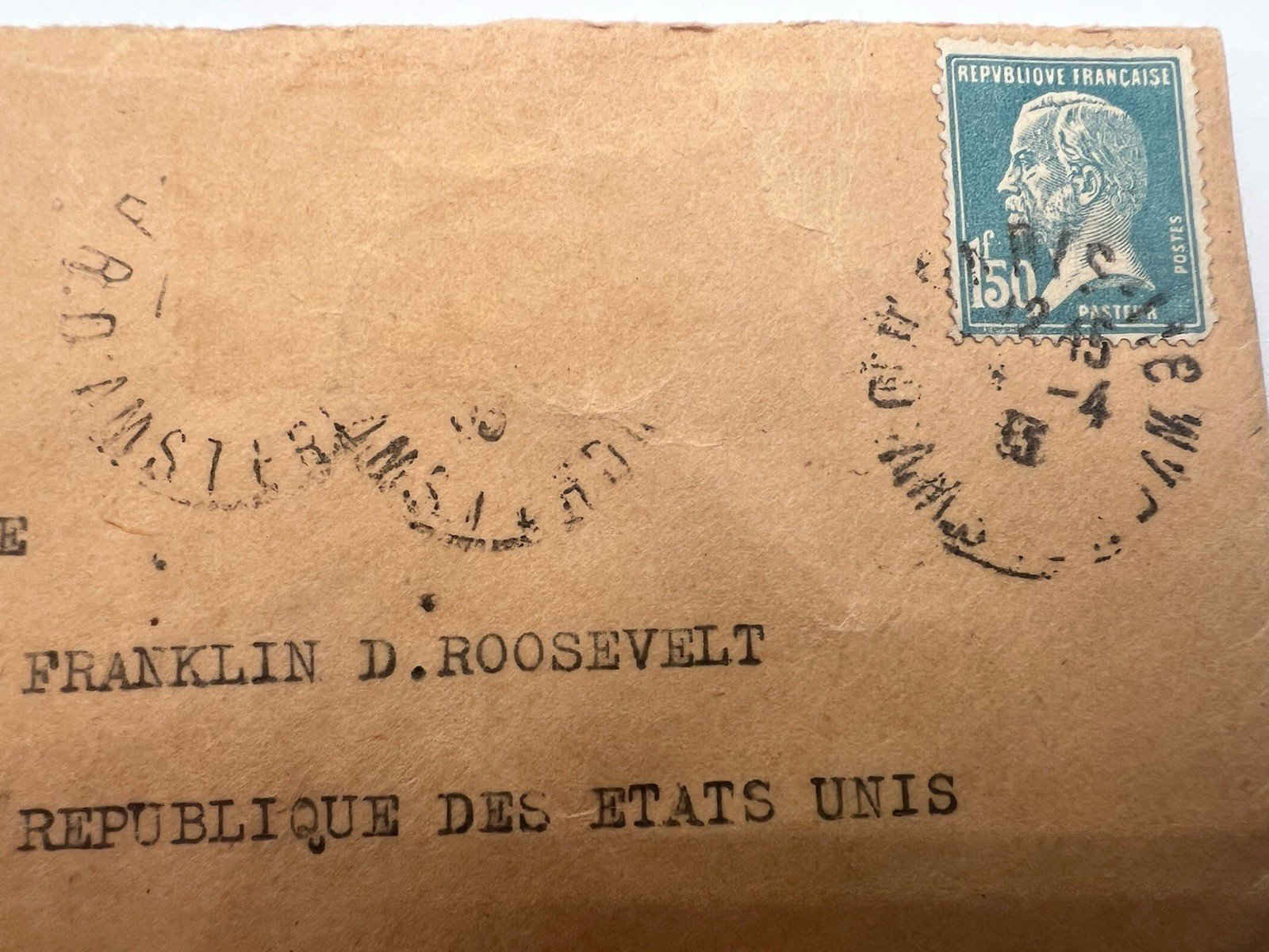 1933 FDR Franklin D Roosevelt Registered France Cover H.R. Harmer # 1308 photo 4