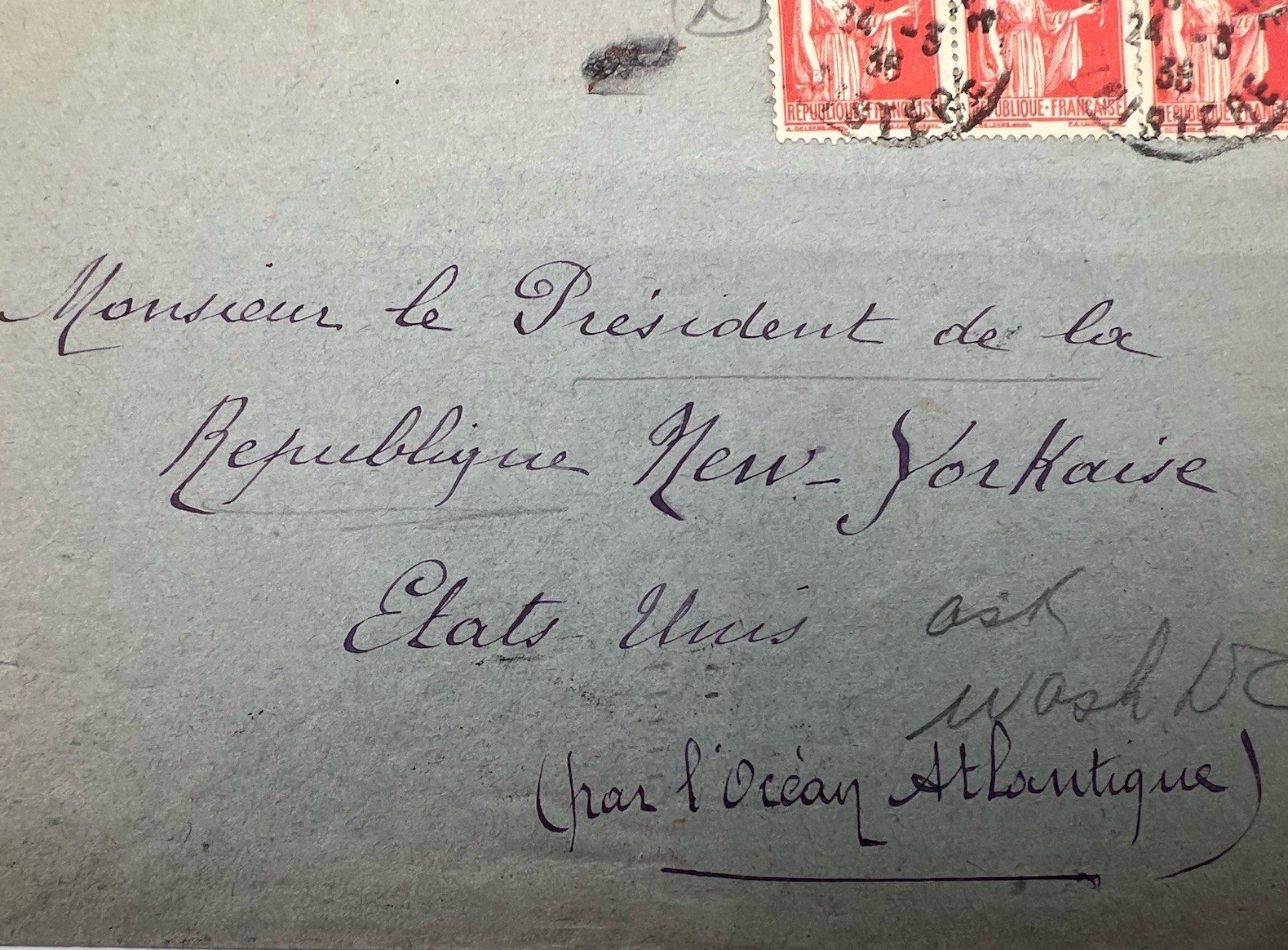 1936 FDR Franklin D Roosevelt France Cover H.R. Harmer Collection # 1309 photo 2