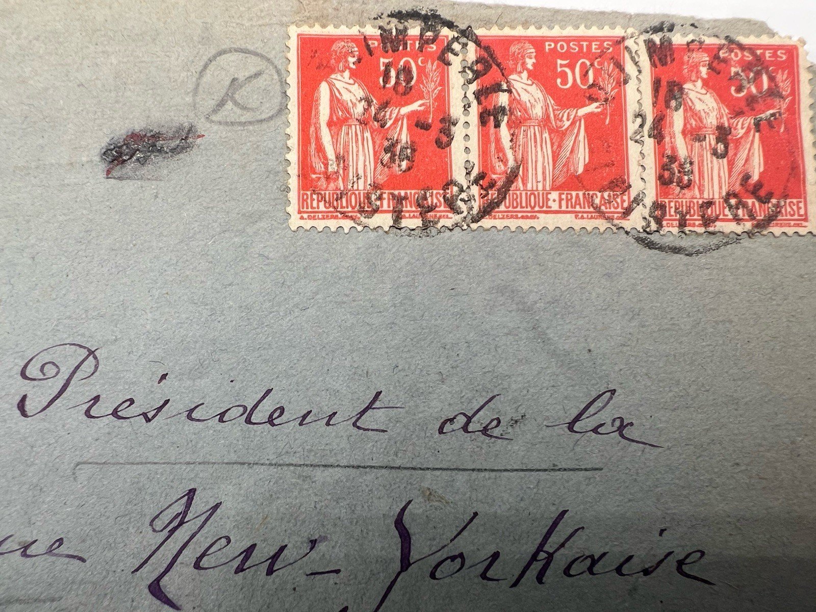 1936 FDR Franklin D Roosevelt France Cover H.R. Harmer Collection # 1309 photo 3