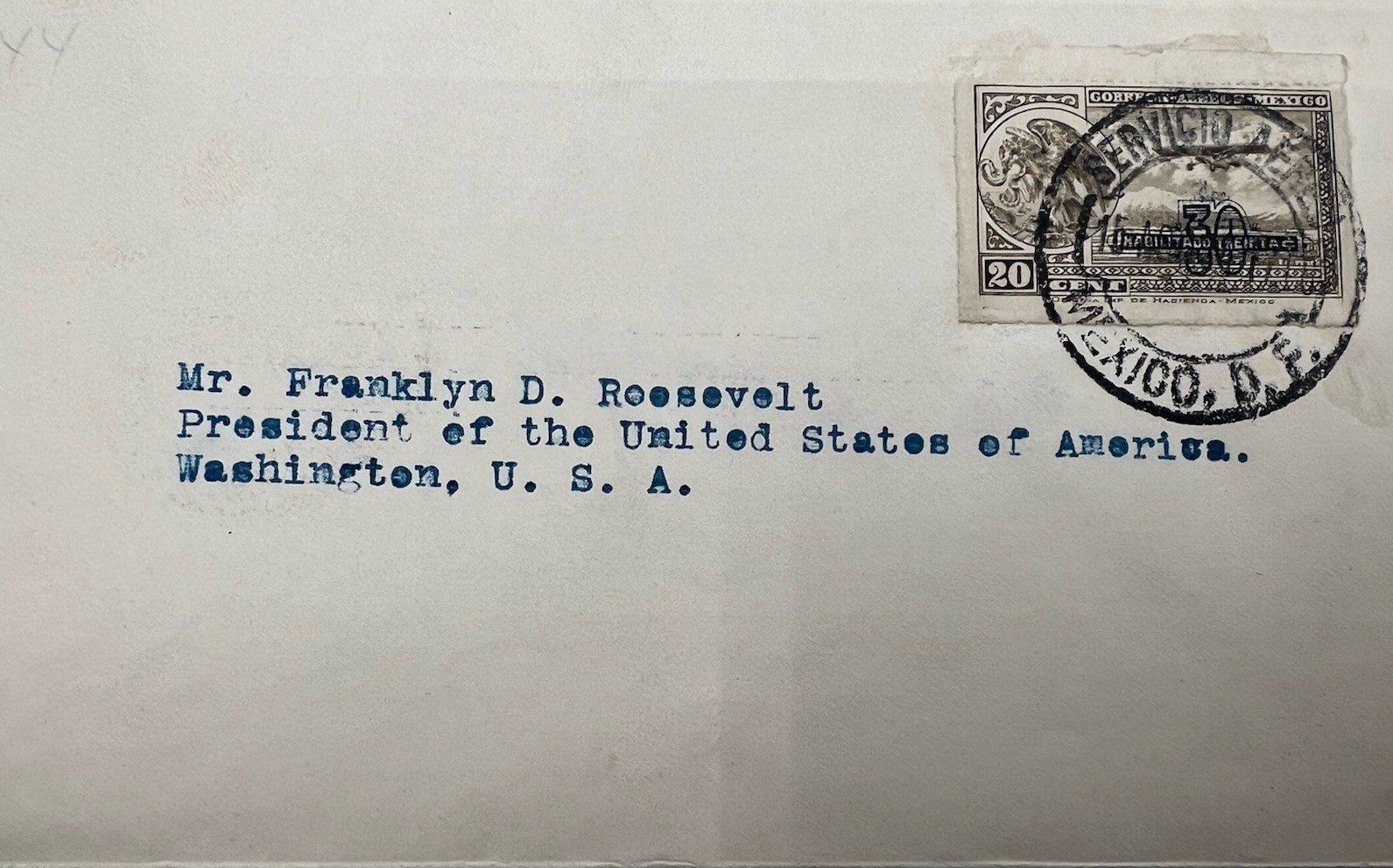 FDR Franklin D Roosevelt Mexico Cover H.R. Harmer Authenticated Collection #1311 photo 2