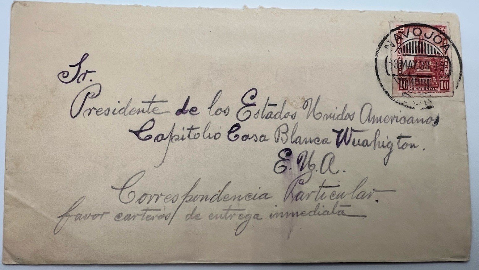 FDR Roosevelt 1938 Mexico Cover H.R. Harmer Authenticated Collection # 1312