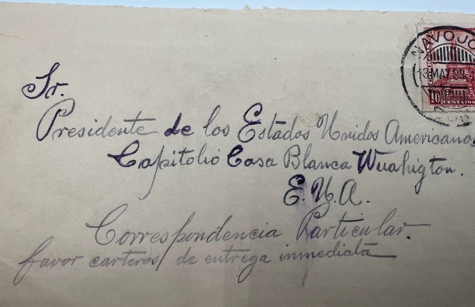 FDR Roosevelt 1938 Mexico Cover H.R. Harmer Authenticated Collection # 1312 photo 2