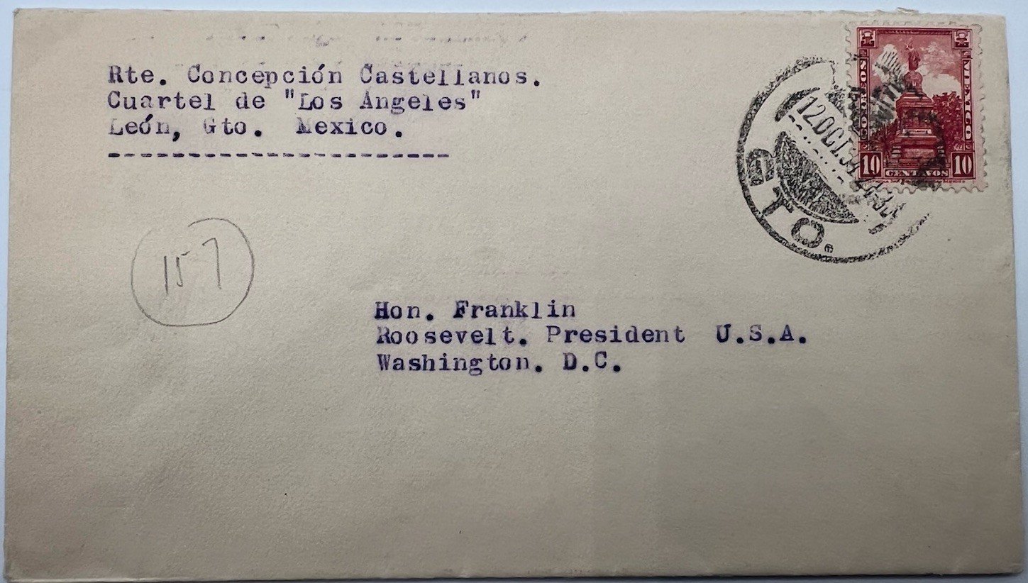 FDR Roosevelt Mexico Leon GTO Cover H.R. Harmer Authenticated Collection # 1313