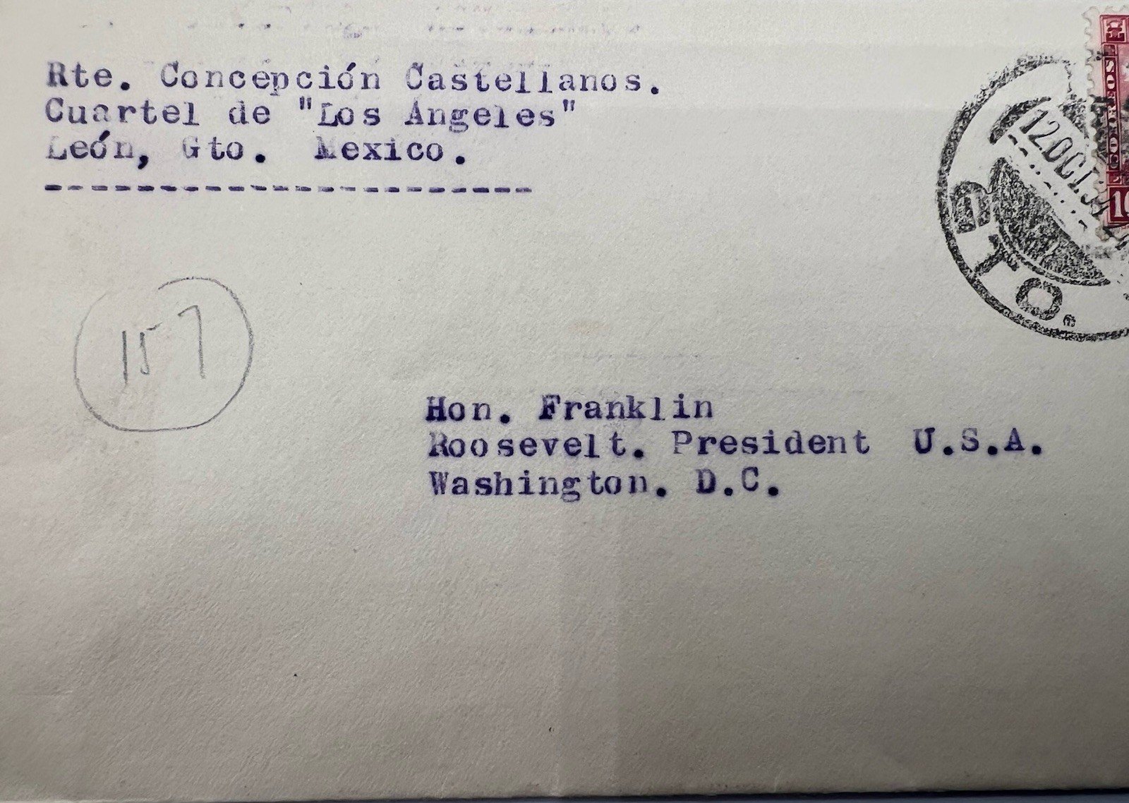 FDR Roosevelt Mexico Leon GTO Cover H.R. Harmer Authenticated Collection # 1313 photo 2