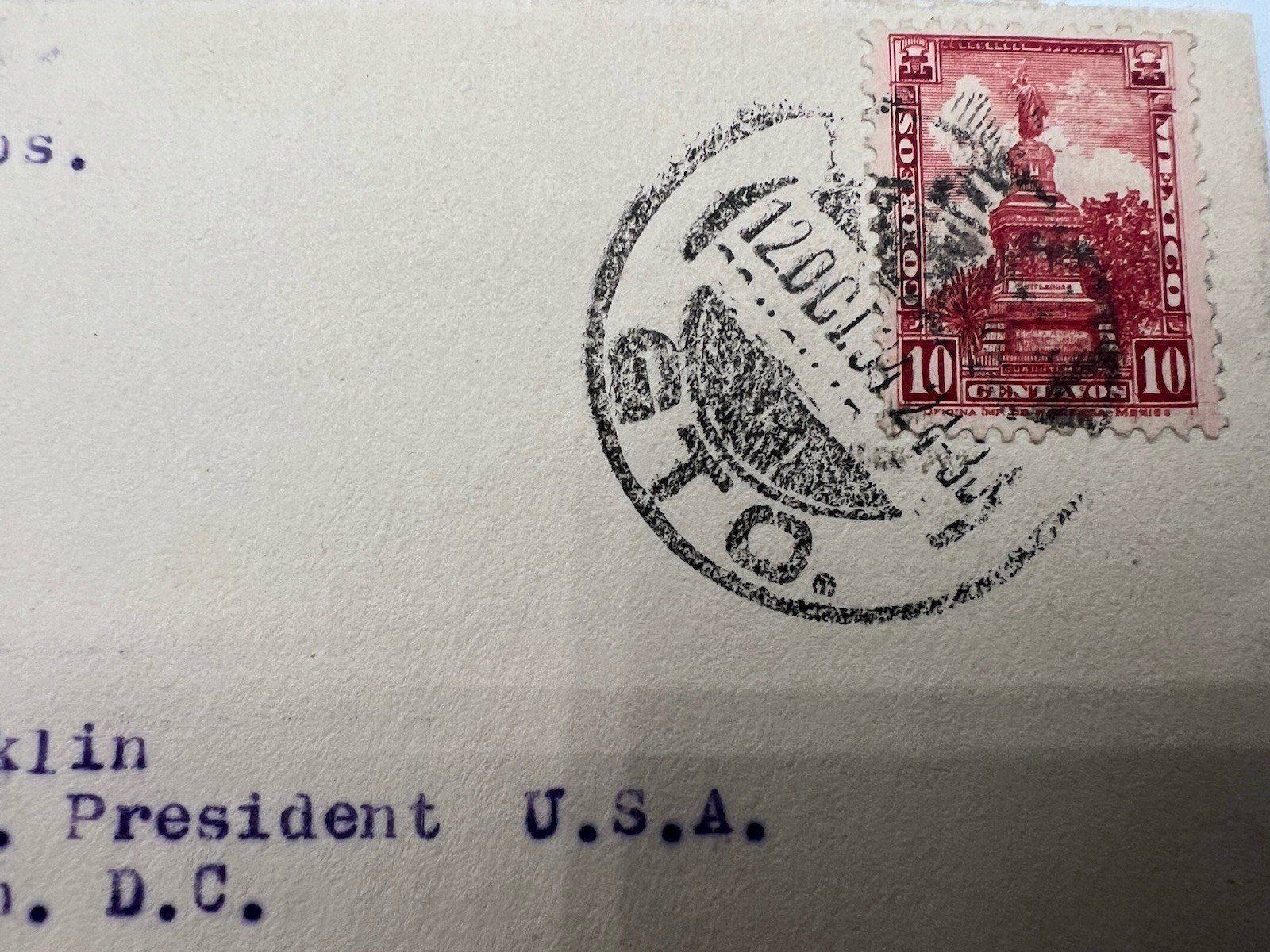 FDR Roosevelt Mexico Leon GTO Cover H.R. Harmer Authenticated Collection # 1313 photo 3