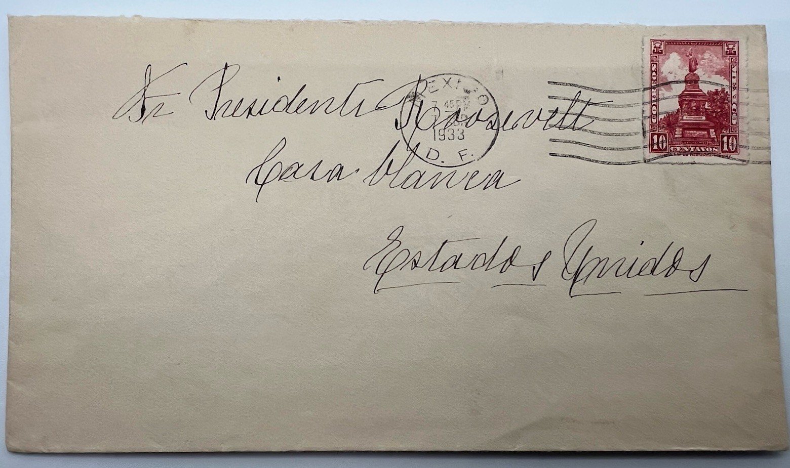 FDR Roosevelt 1933 Mexico Cover H.R. Harmer Authenticated Collection # 1314