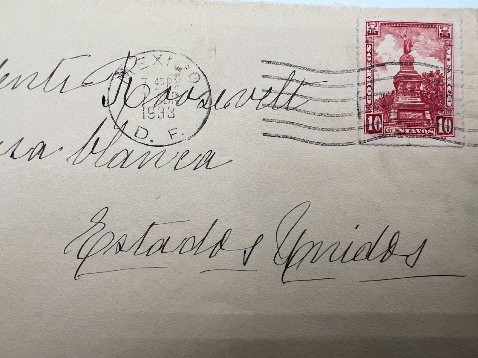 FDR Roosevelt 1933 Mexico Cover H.R. Harmer Authenticated Collection # 1314 photo 3