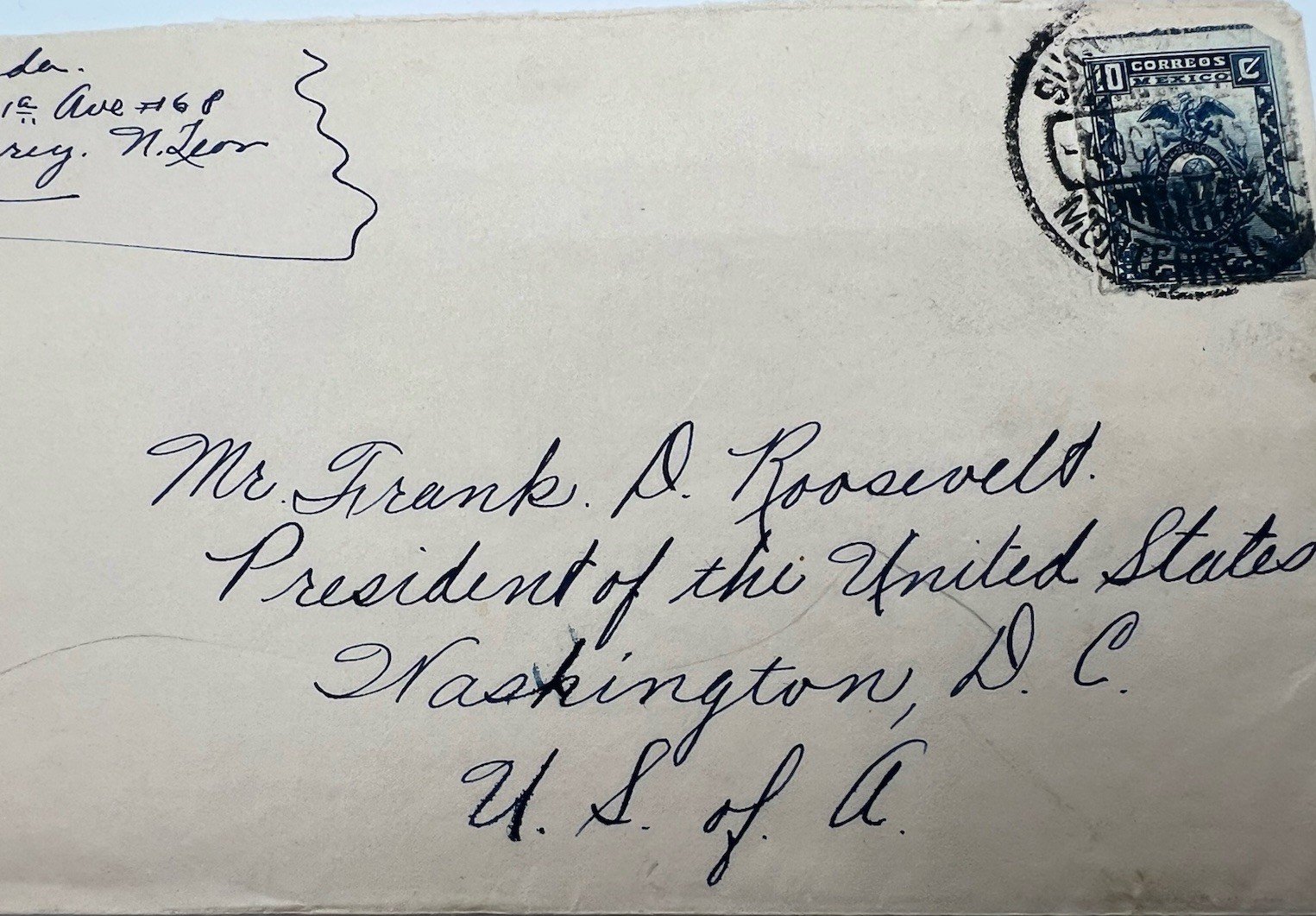FDR Roosevelt Mexico Cover H.R. Harmer Collection White House President # 1317 photo 2